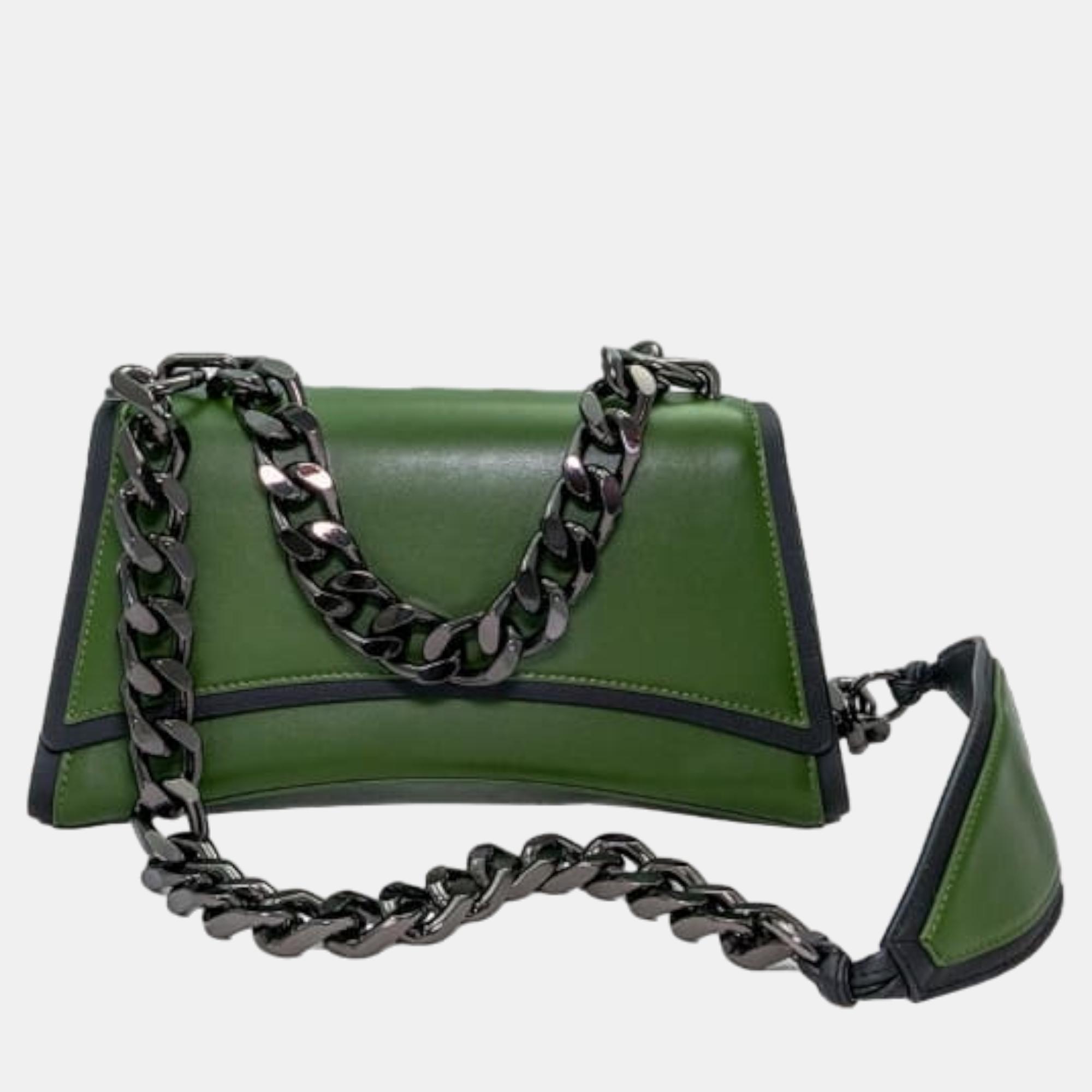 Eslla Dharma Green W Black Trim Shoulder Bag