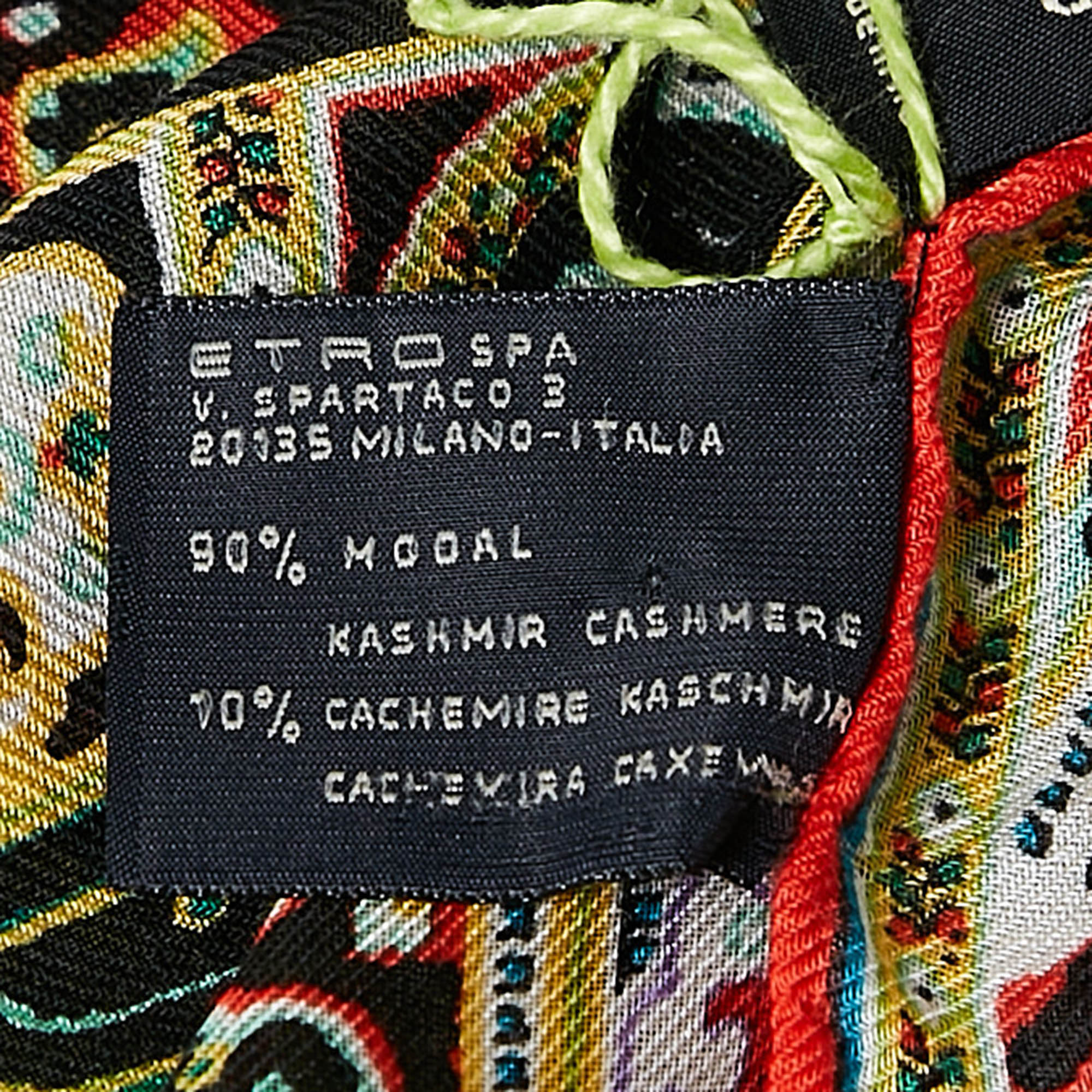 Etro Multicolor Paisley Print Modal Blend Scarf