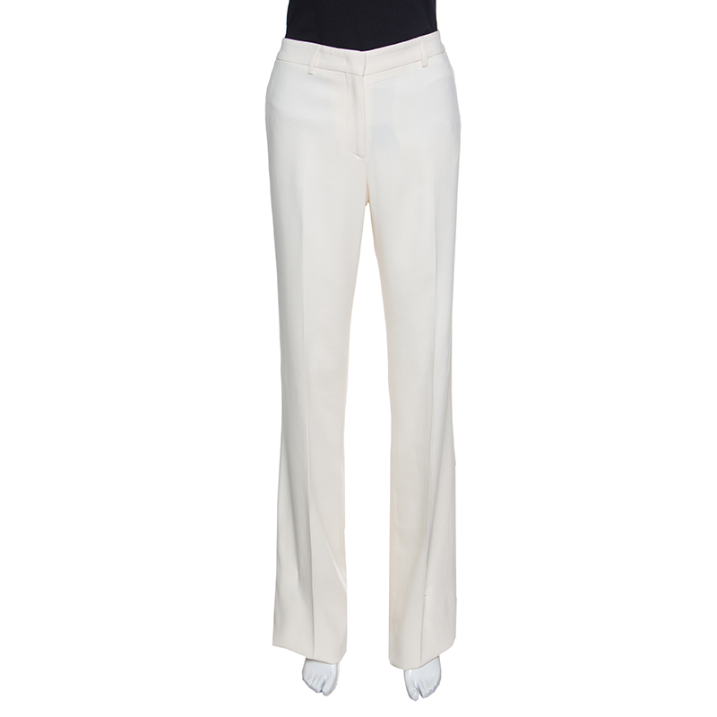 Image of Etro Cream Flared Bottom New Veronica Tailored Trousers L