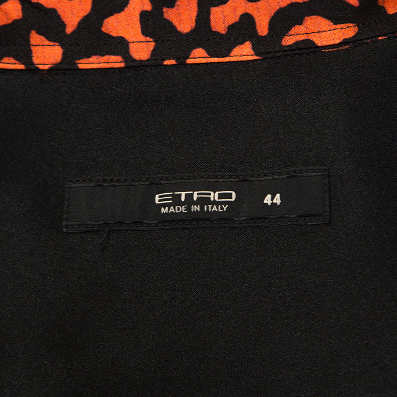 Etro Multicolor Paisley Print Silk Button Front Shirt M