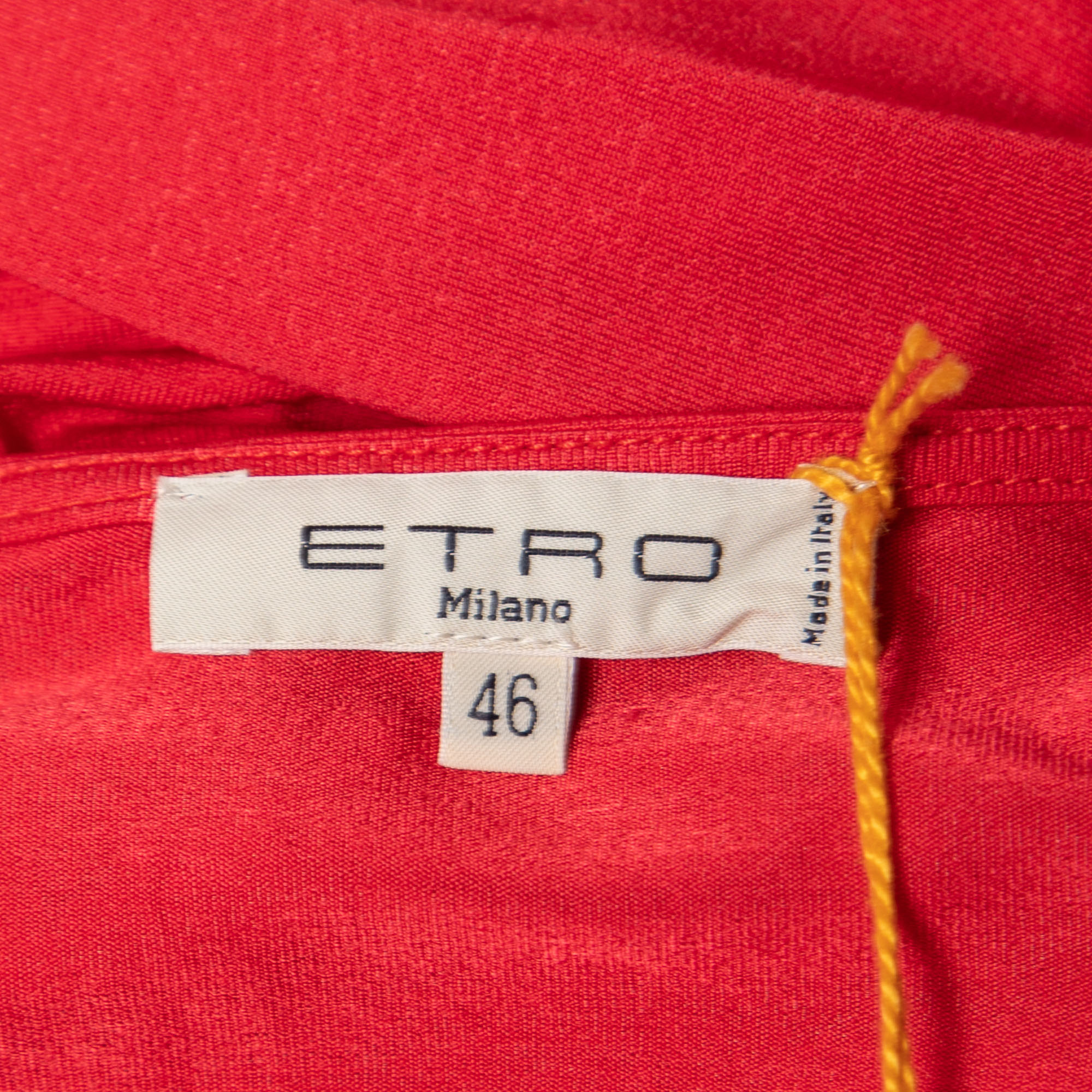 Etro Red Jersey Ruched Top L