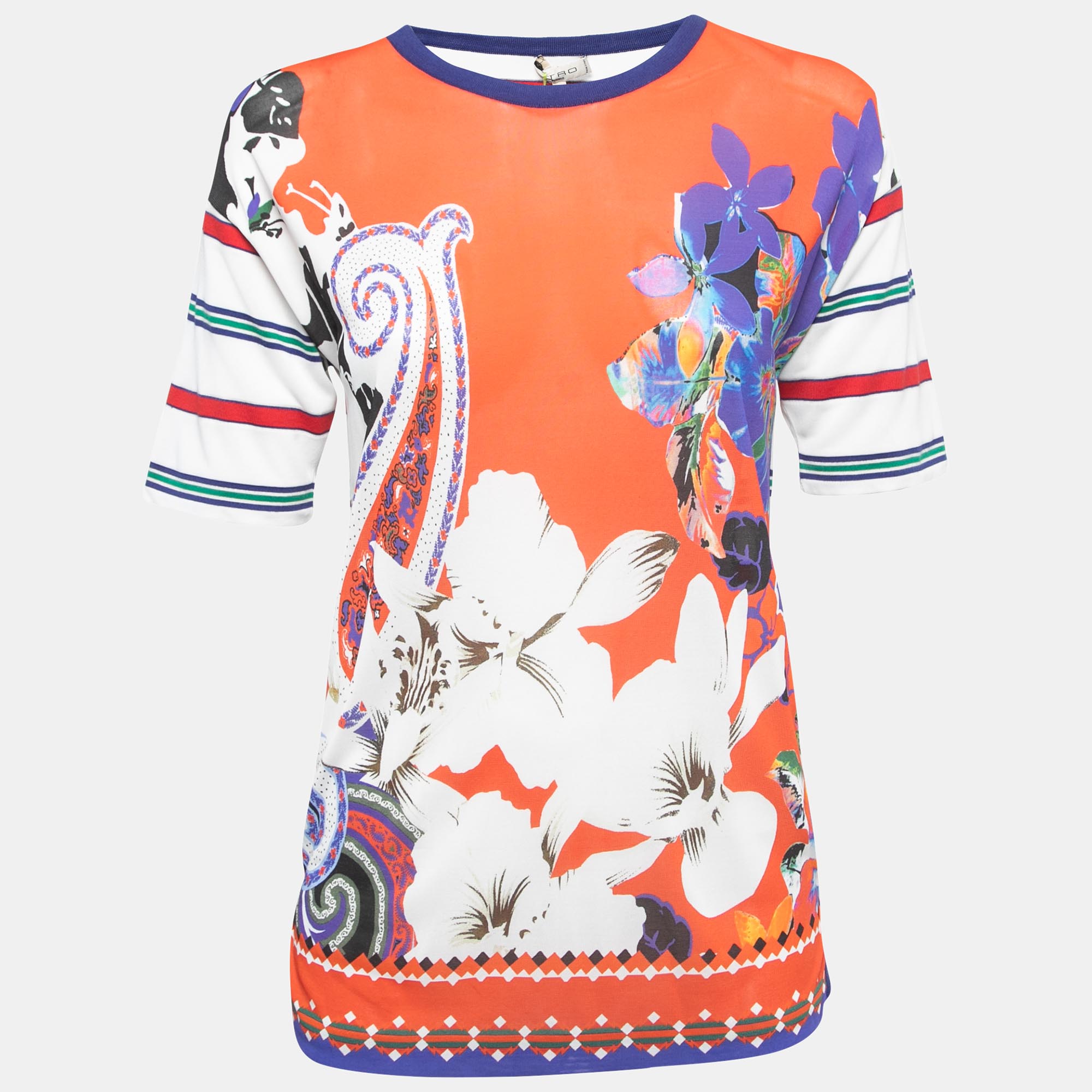 Etro Multicolor Printed Jersey T-Shirt S