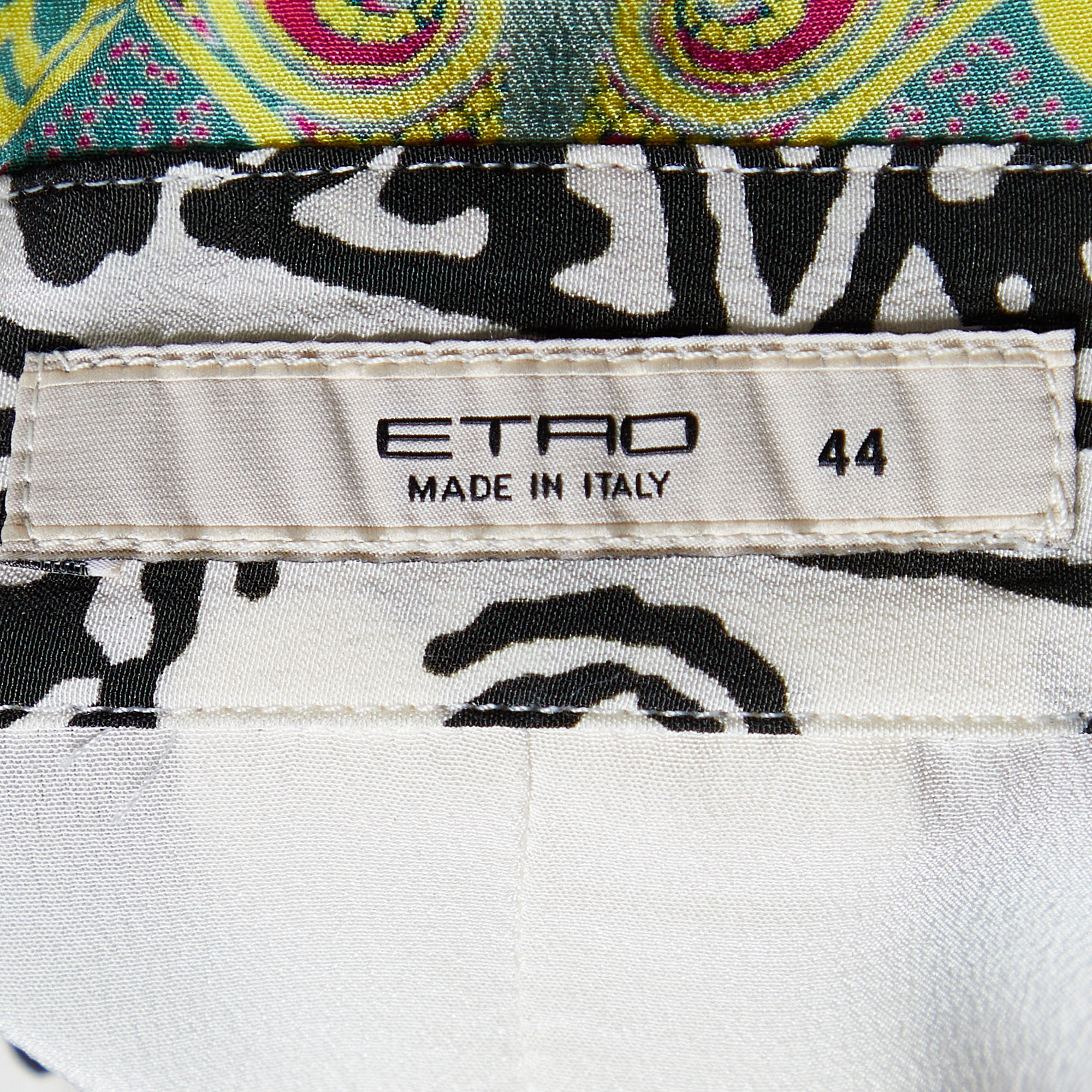 Etro Multicolor Printed Silk Button Front Tunic M
