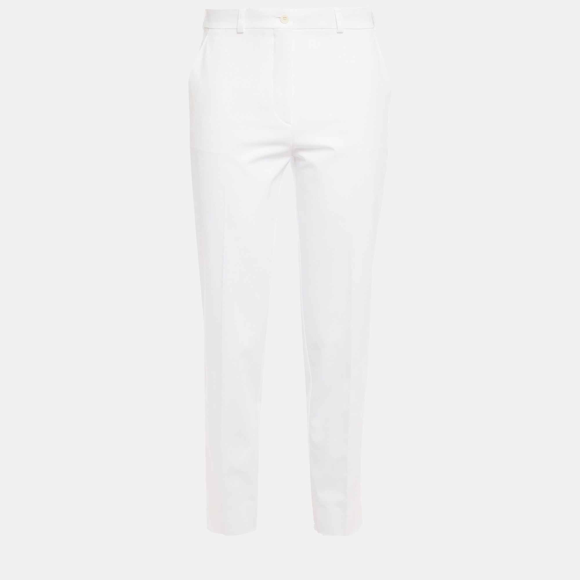 Etro white cotton tapered pants m(it 42)