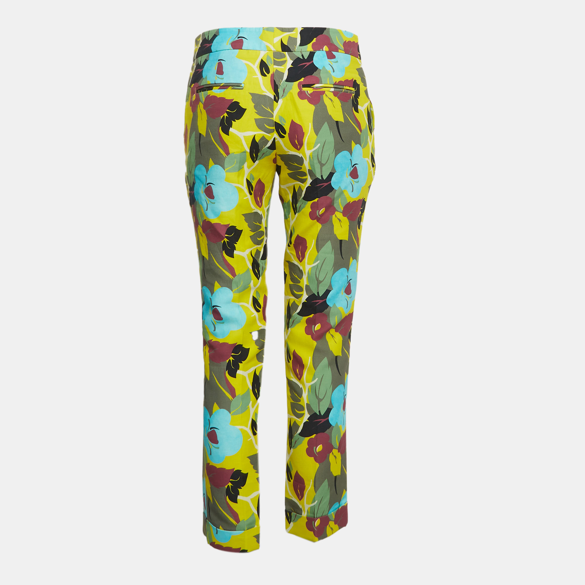 Etro Multicolor Floral Printed Cotton Trousers S