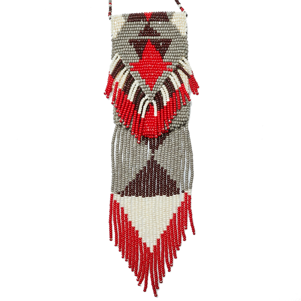 Etro Multicolor Bead Tasseled Navajo Amulet Bag Necklace