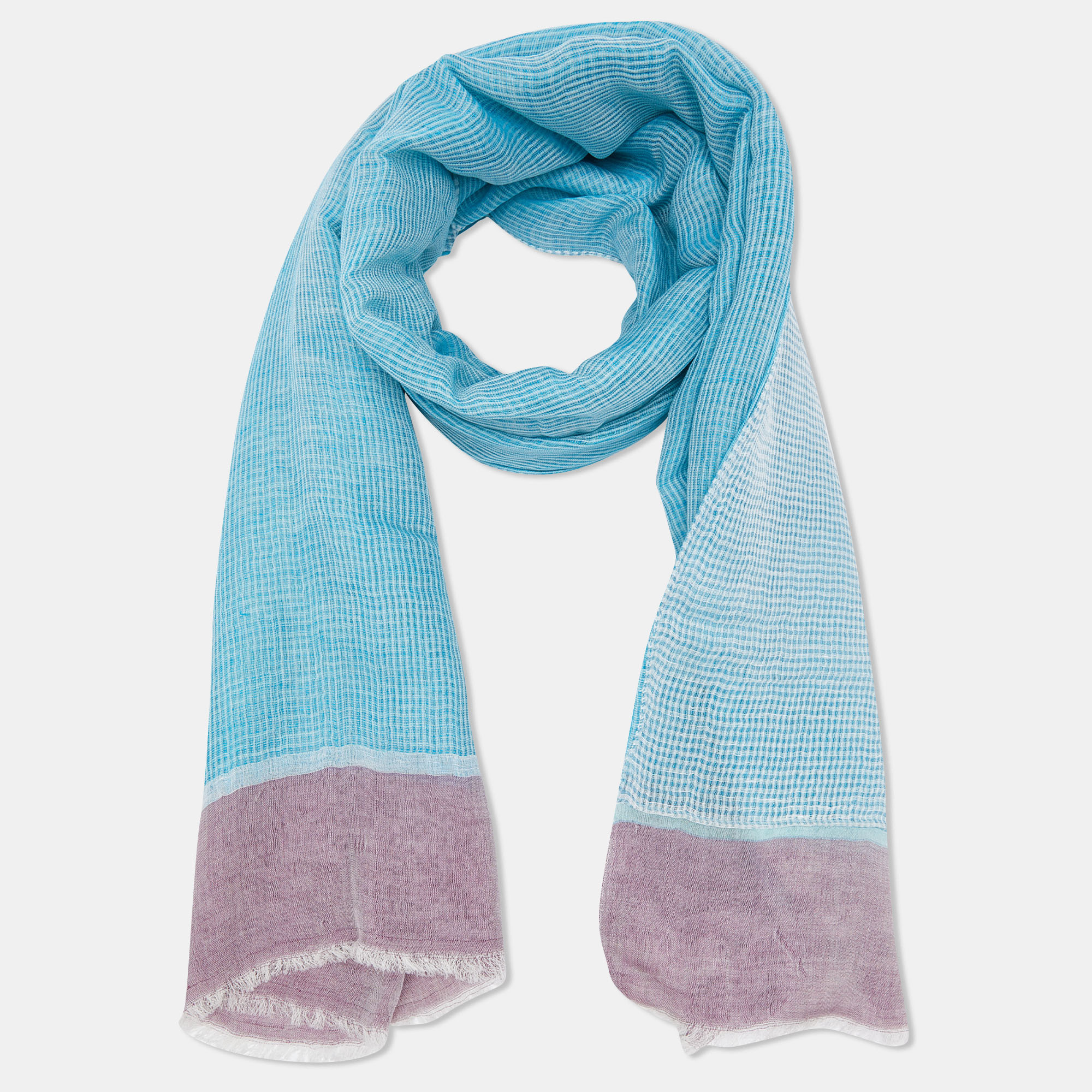 Etro Blue/Pink Linen & Cotton Stole