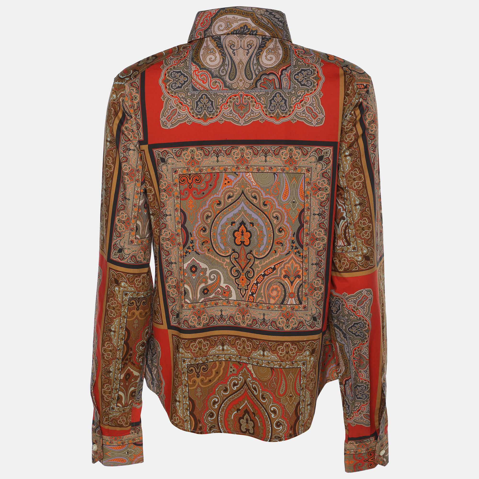 Etro Multicolor Printed Cotton Button Front Shirt M