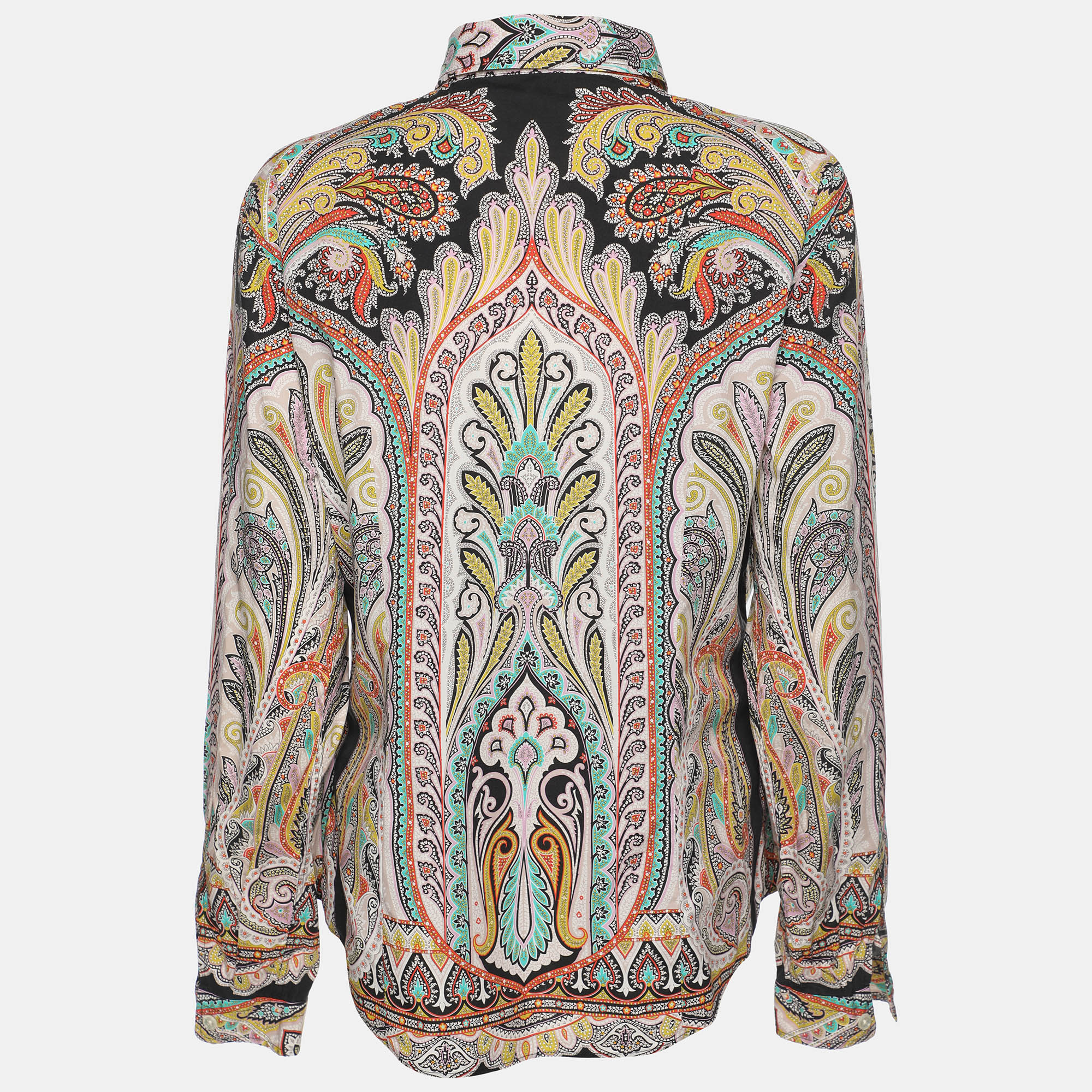 Etro Multicolor Print Cotton Blend Full Sleeve Shirt M