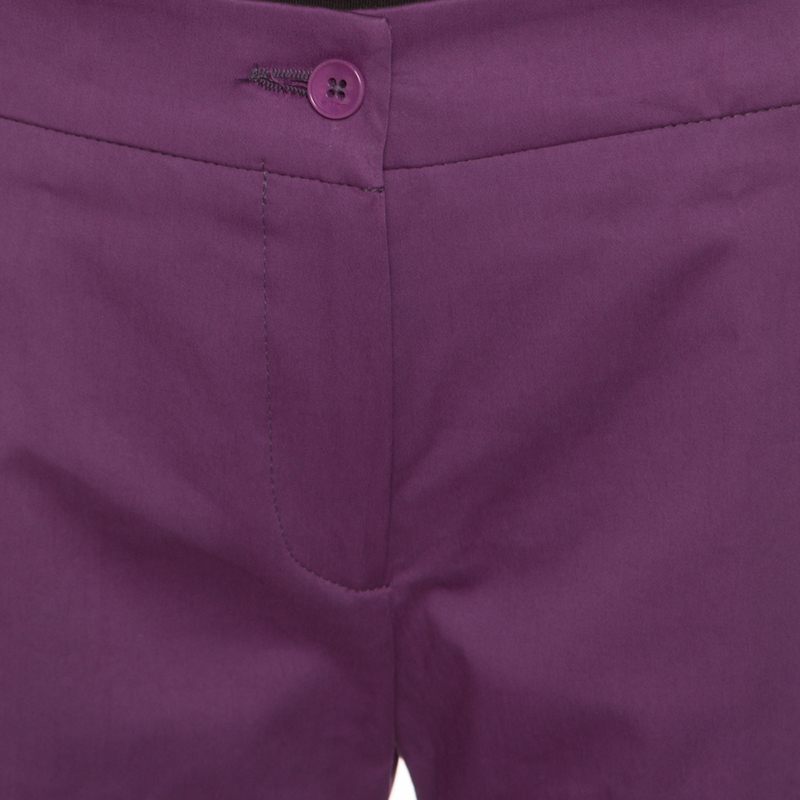 Etro Purple Cotton Tailored Trousers M