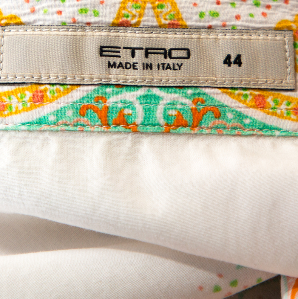 Etro Multicolor Paisley Printed Cotton Button Front Shirt M