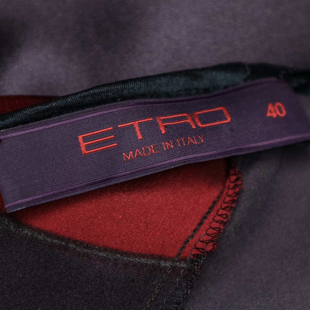Etro Multicolor Printed Silk Oversized Shift Dress S