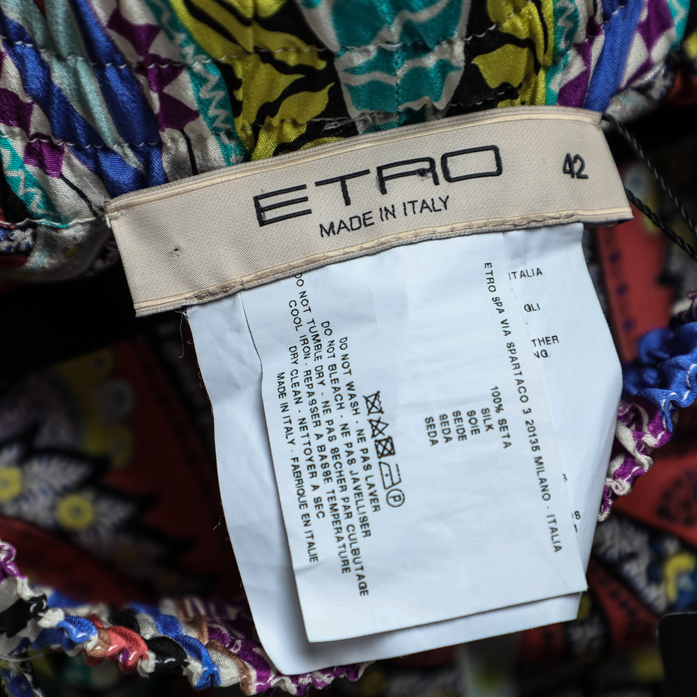 Etro Multicolor Paisley Printed Silk Mini Skirt M