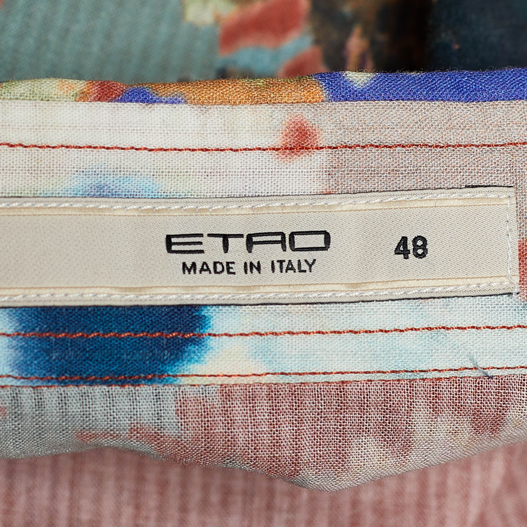 Etro Multicolor Floral Printed Cotton Long Sleeve Button Front Shirt L