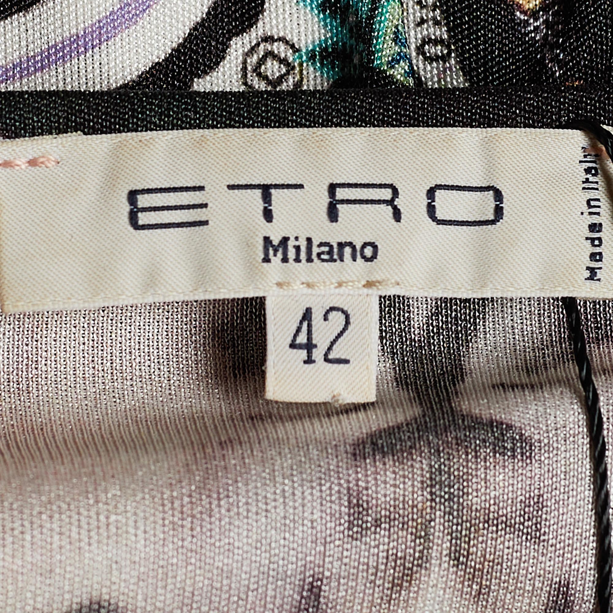 Etro Multicolor Printed Jersey Shift Dress M