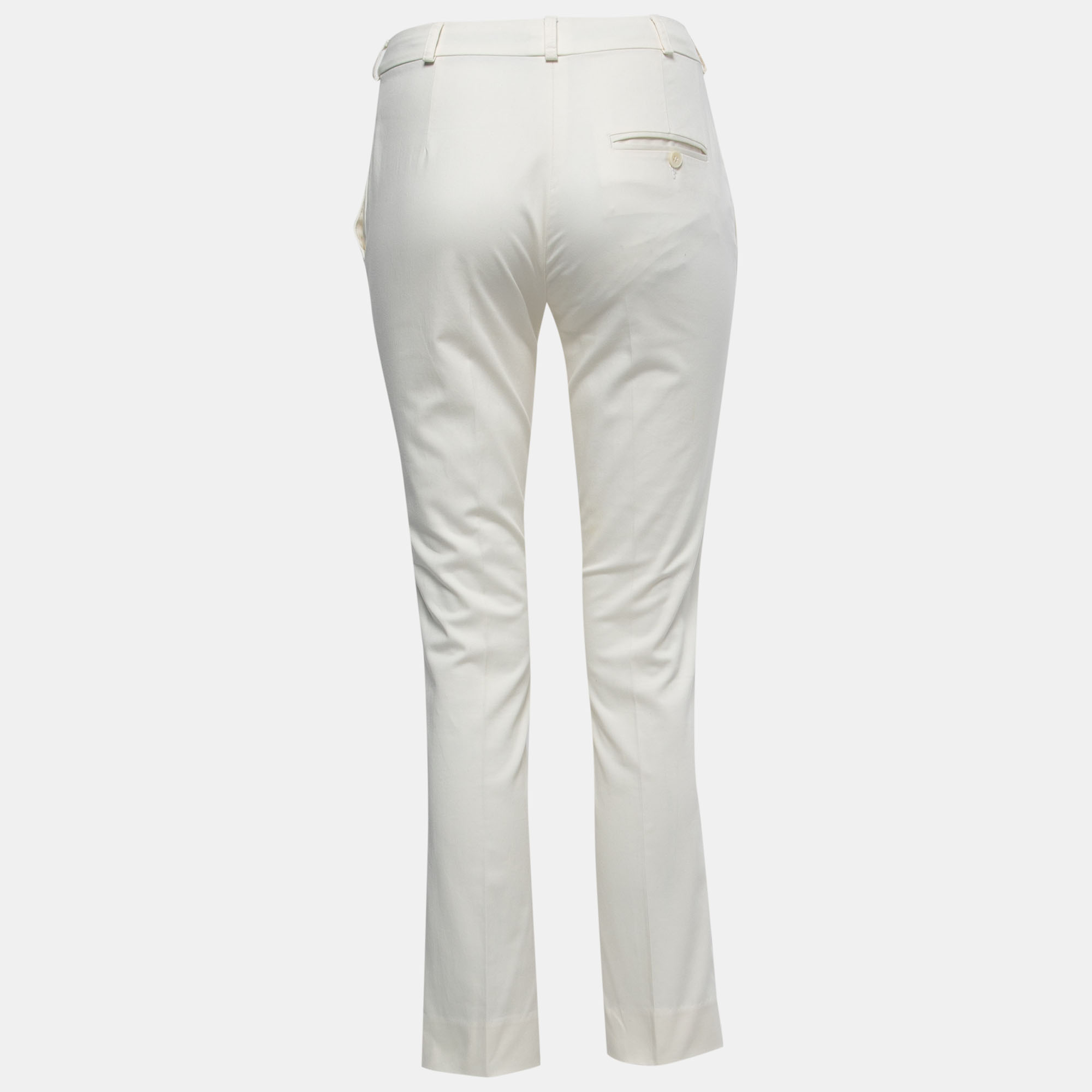 Etro Cream Cotton Straight Fit Trousers S