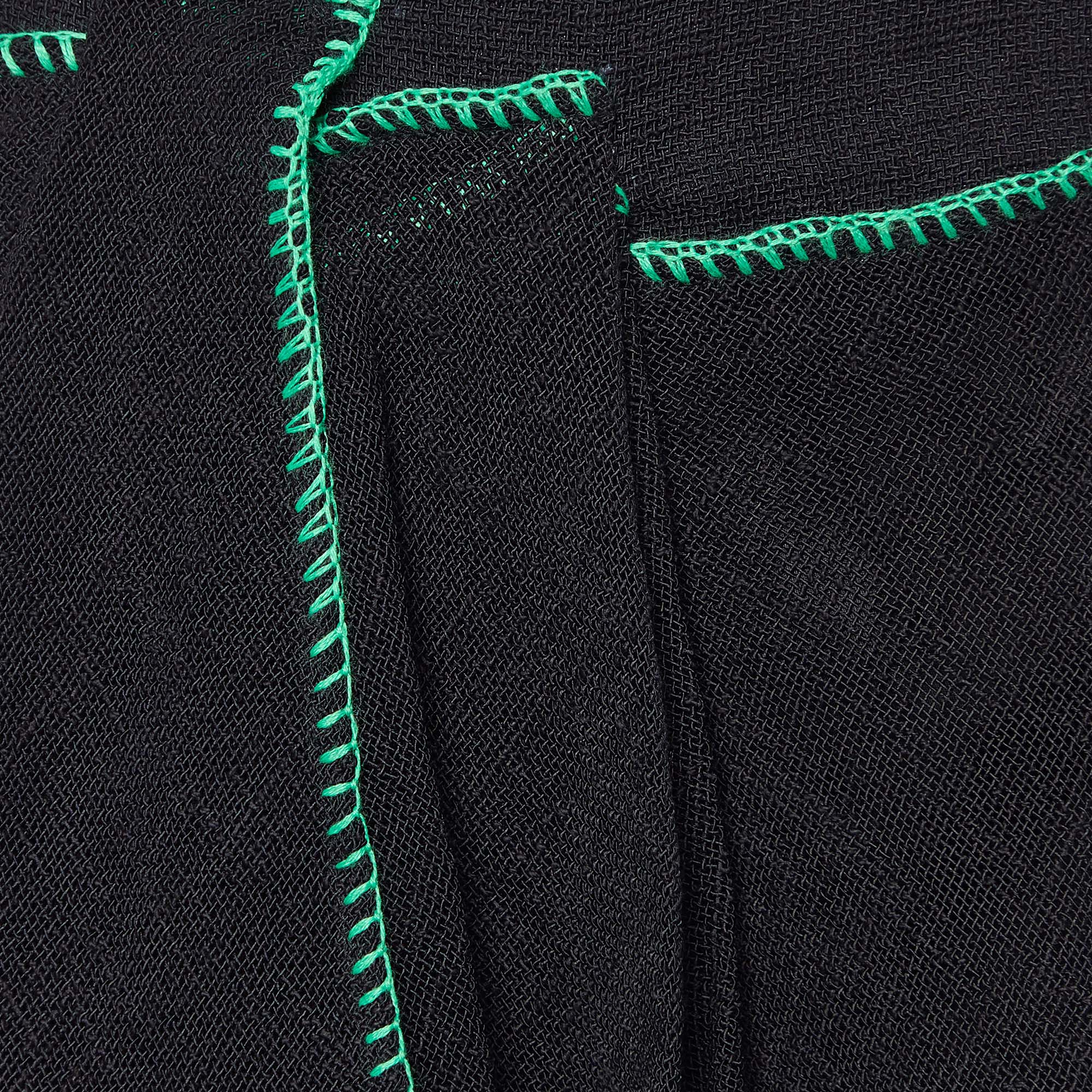 Etro Black Cotton Mesh Contrast Detail Layered Mini Skirt S
