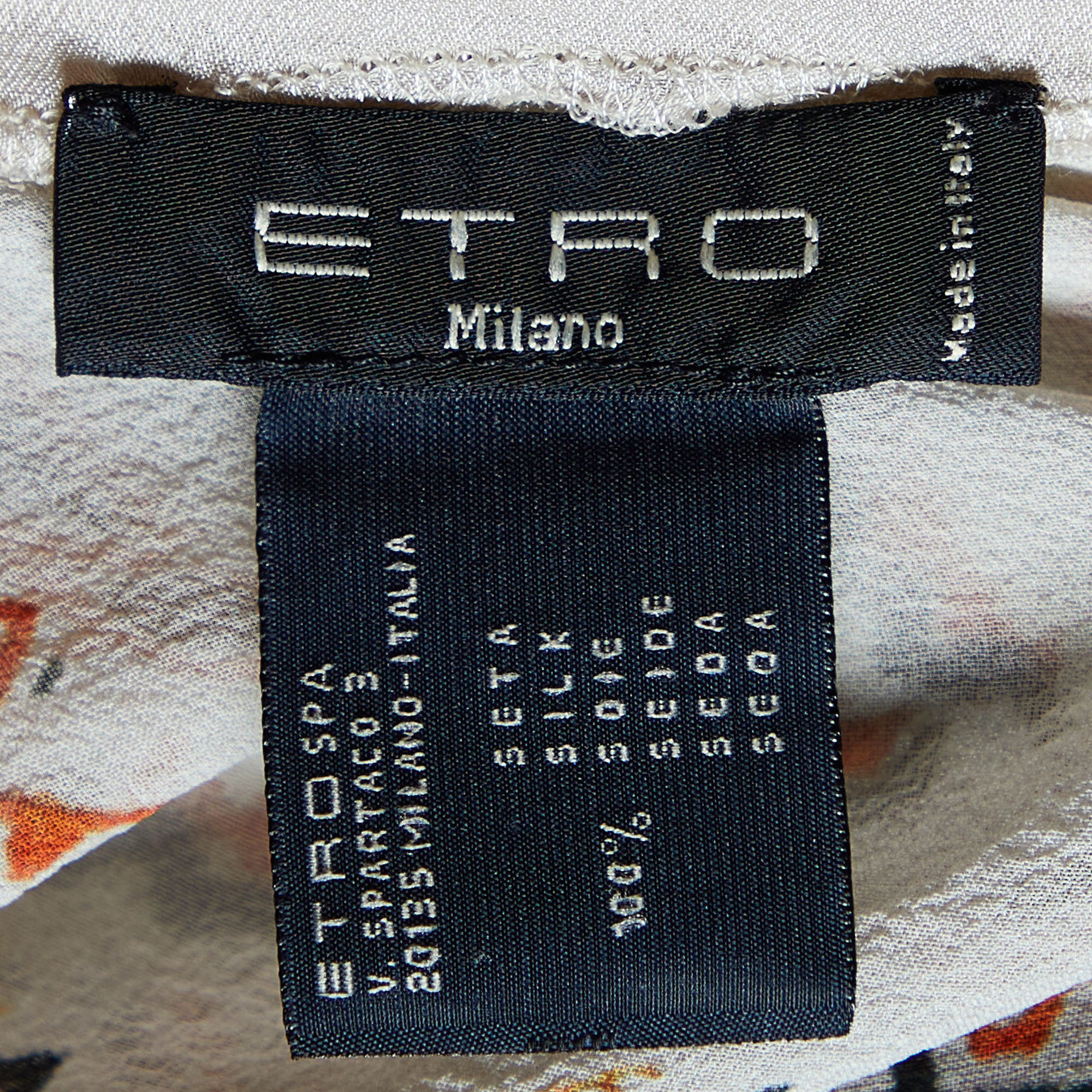 Etro Cream Printed Silk Kaftan Top (One Size)