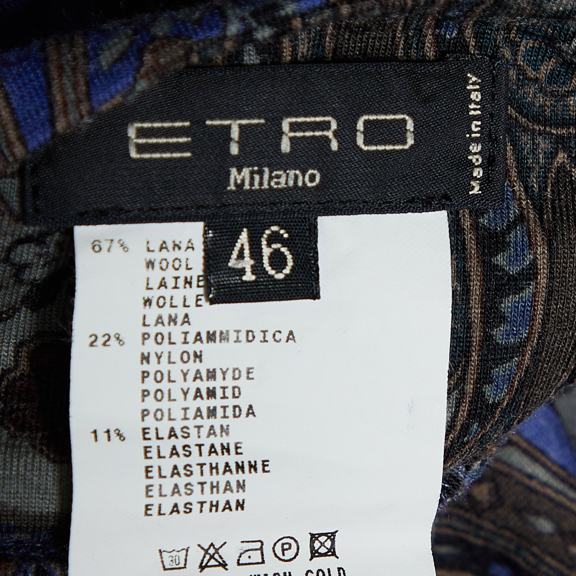 Etro Multicolor Printed Wool Mini Skirt L