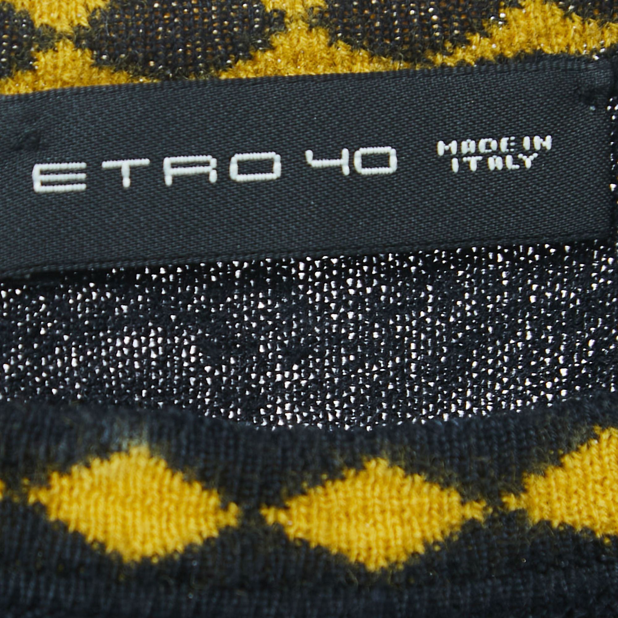 Etro Black/Multicolor Patterned Knit Top S