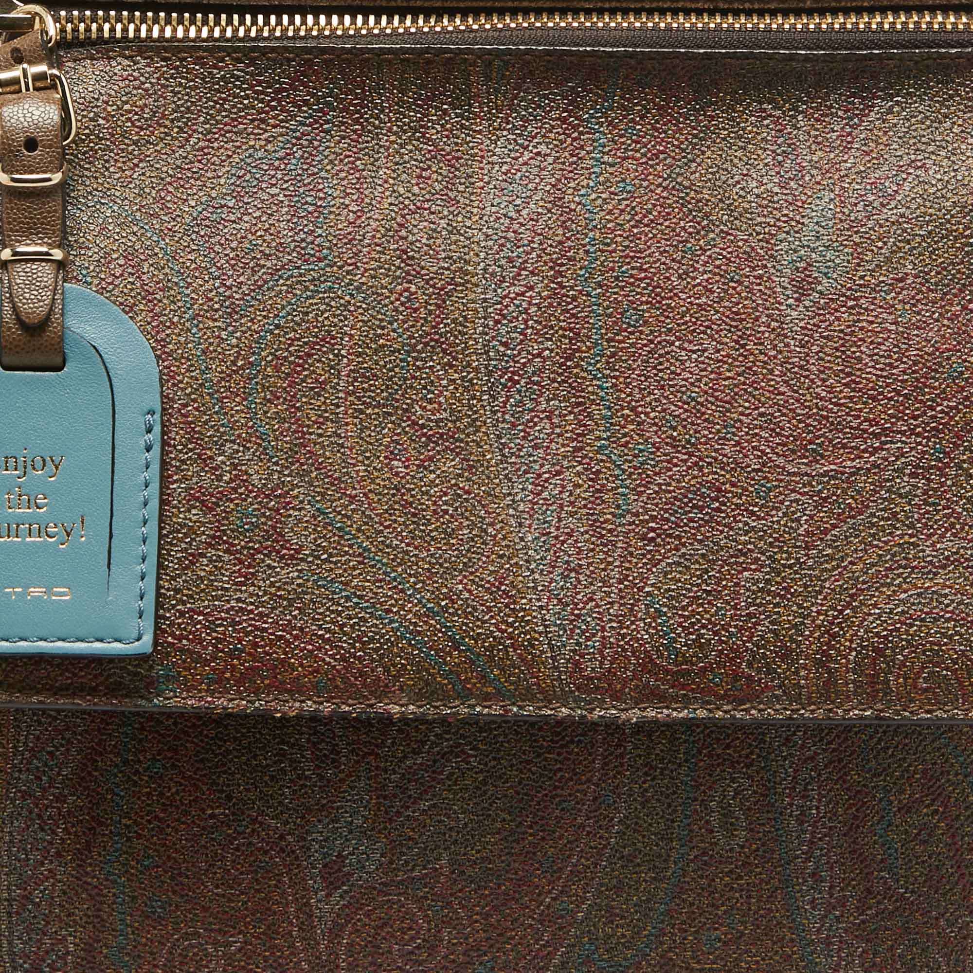 Etro Brown Paisley Print Coated Canvas Backpack