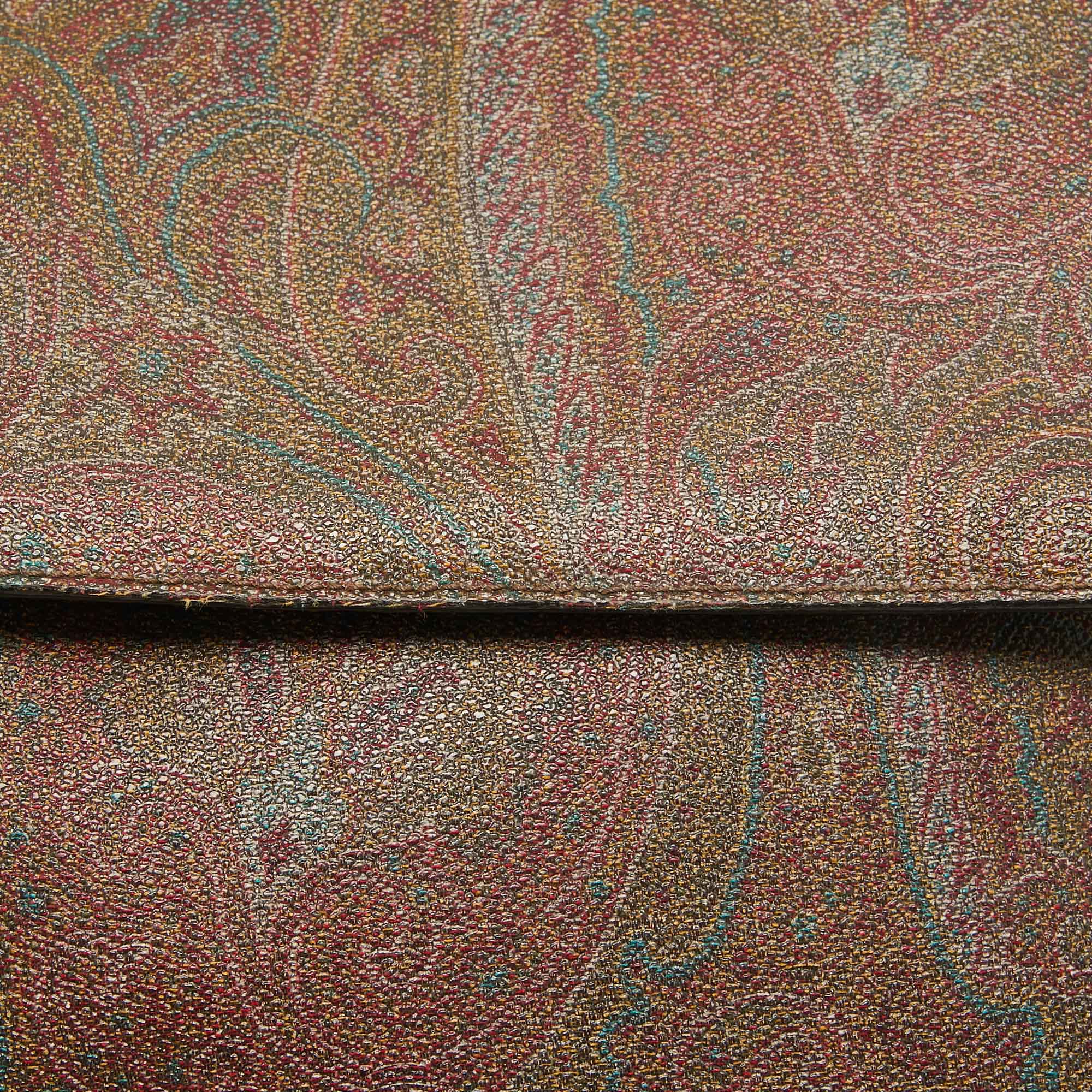 Etro Brown Paisley Print Coated Canvas Backpack