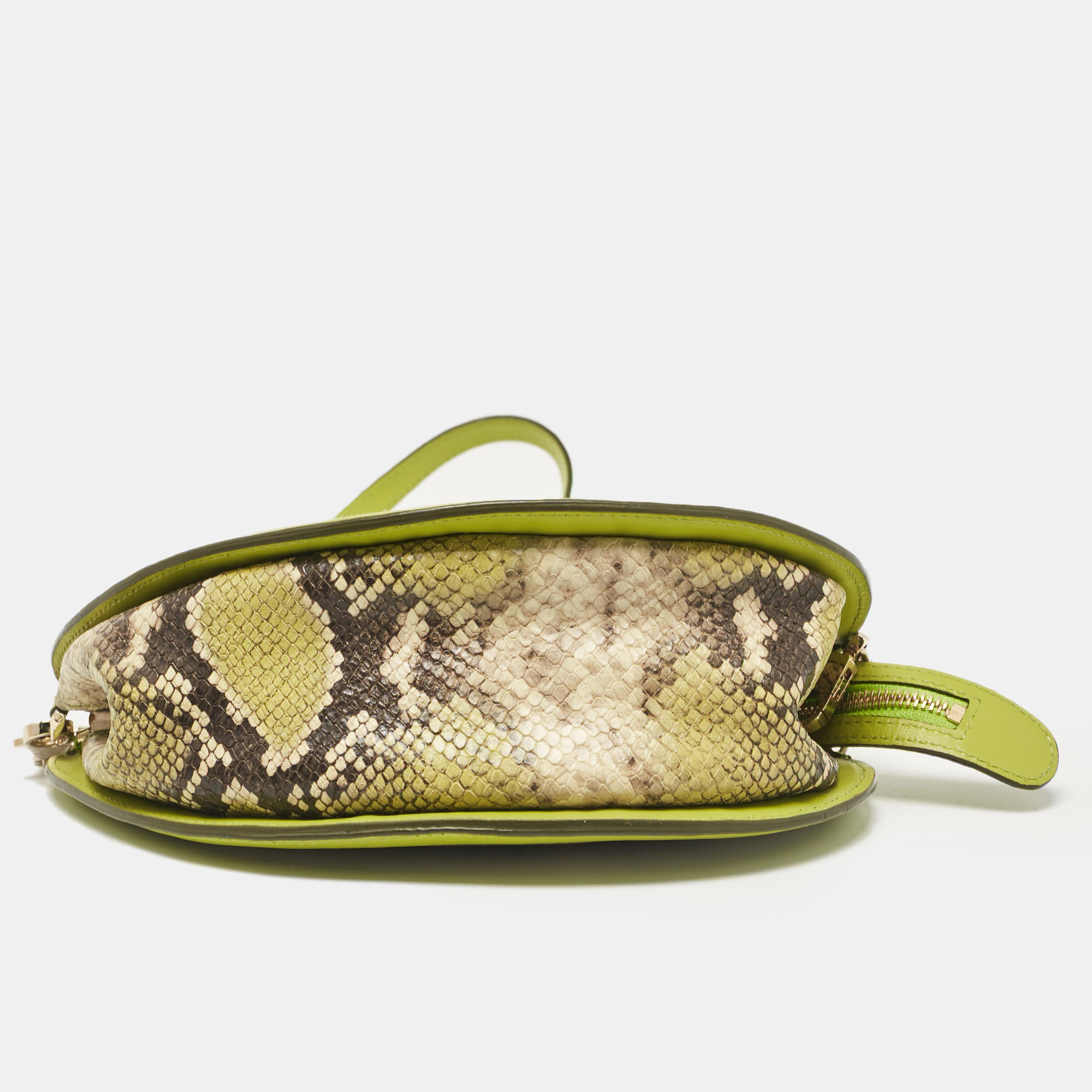 Etro Green/Grey Paisley Coated Canvas And Python Embossed Crossbody Bag