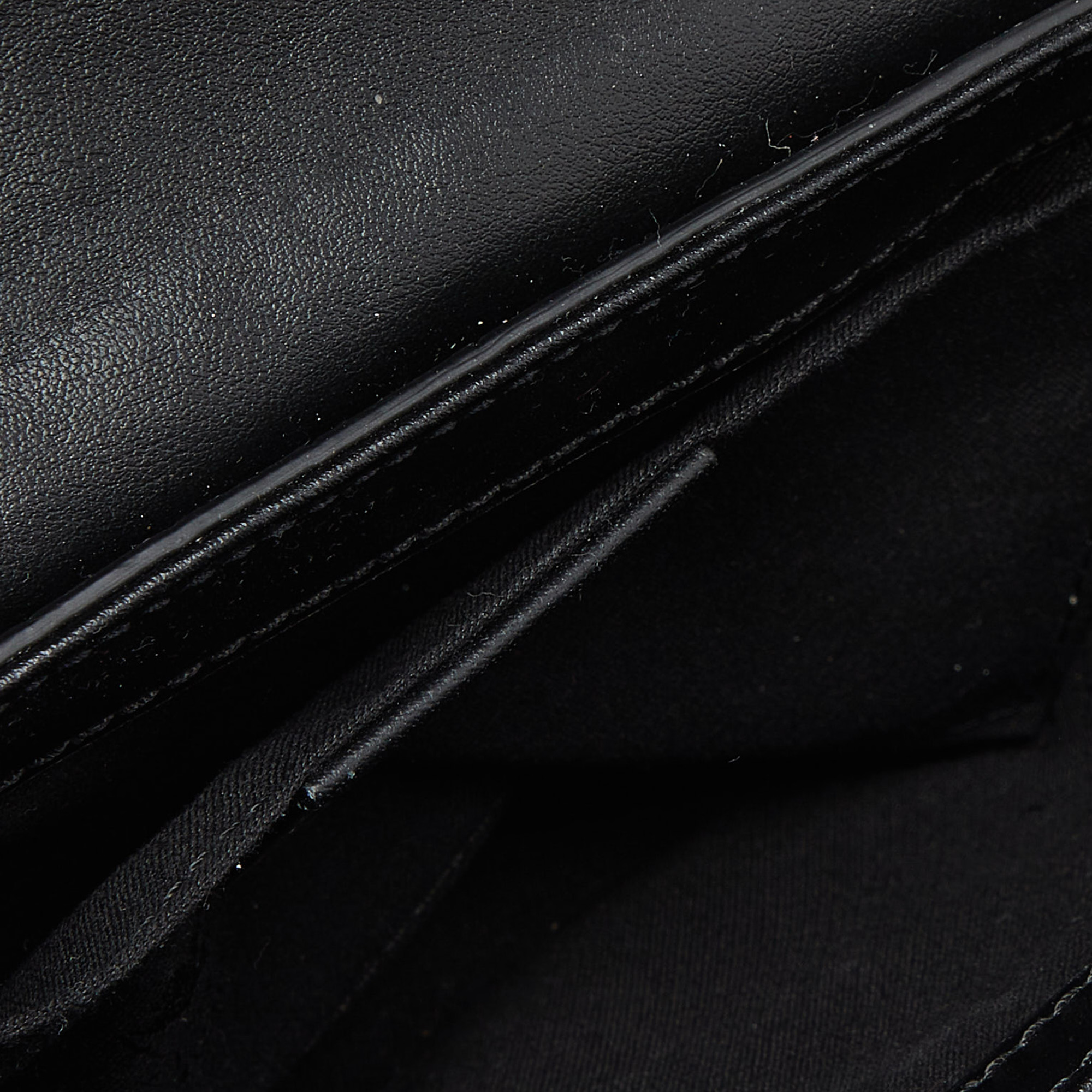 Etro Black Croc Embossed Leather Flap Shoulder Bag