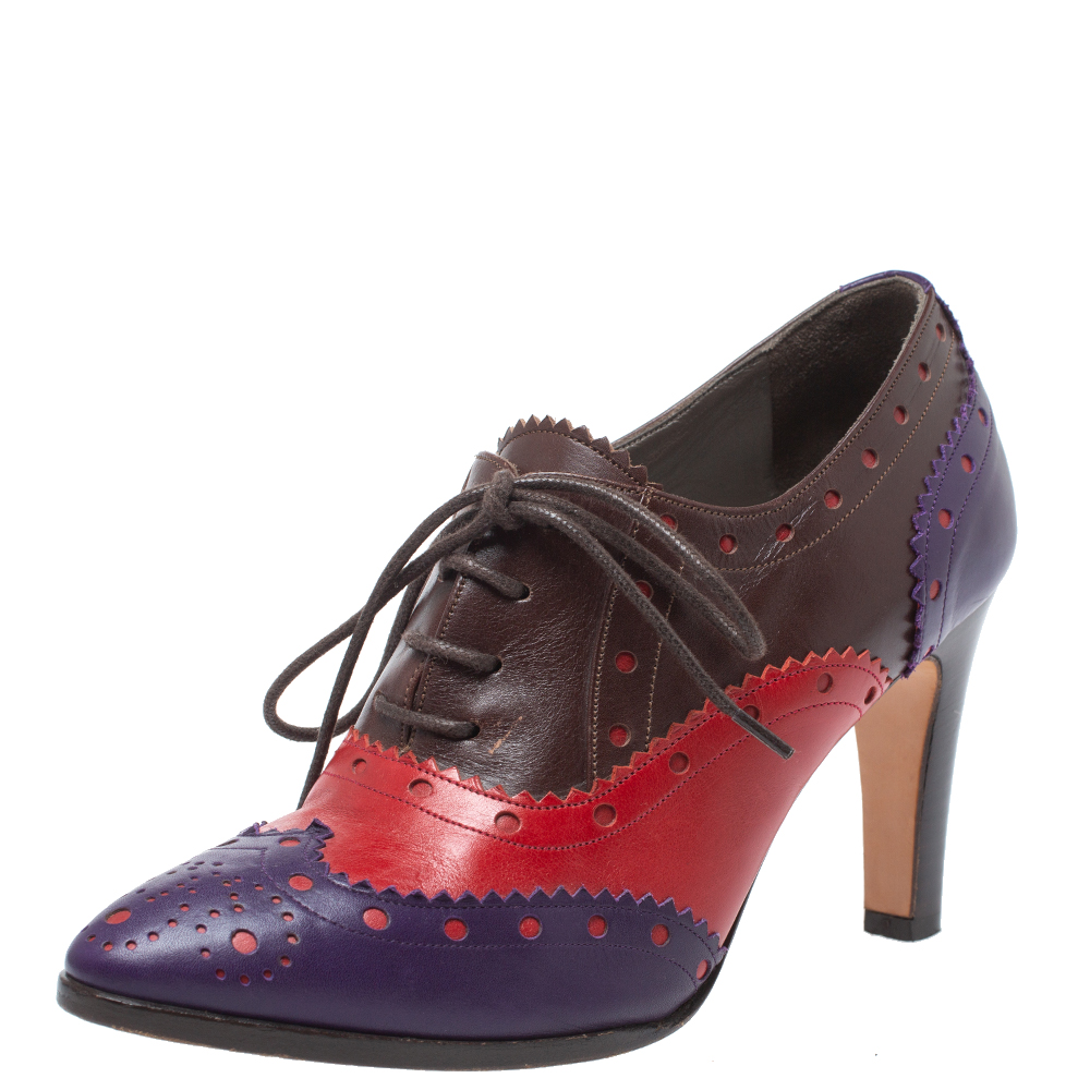 

Etro Tricolor Leather Brogue Oxford Ankle Booties Size, Multicolor