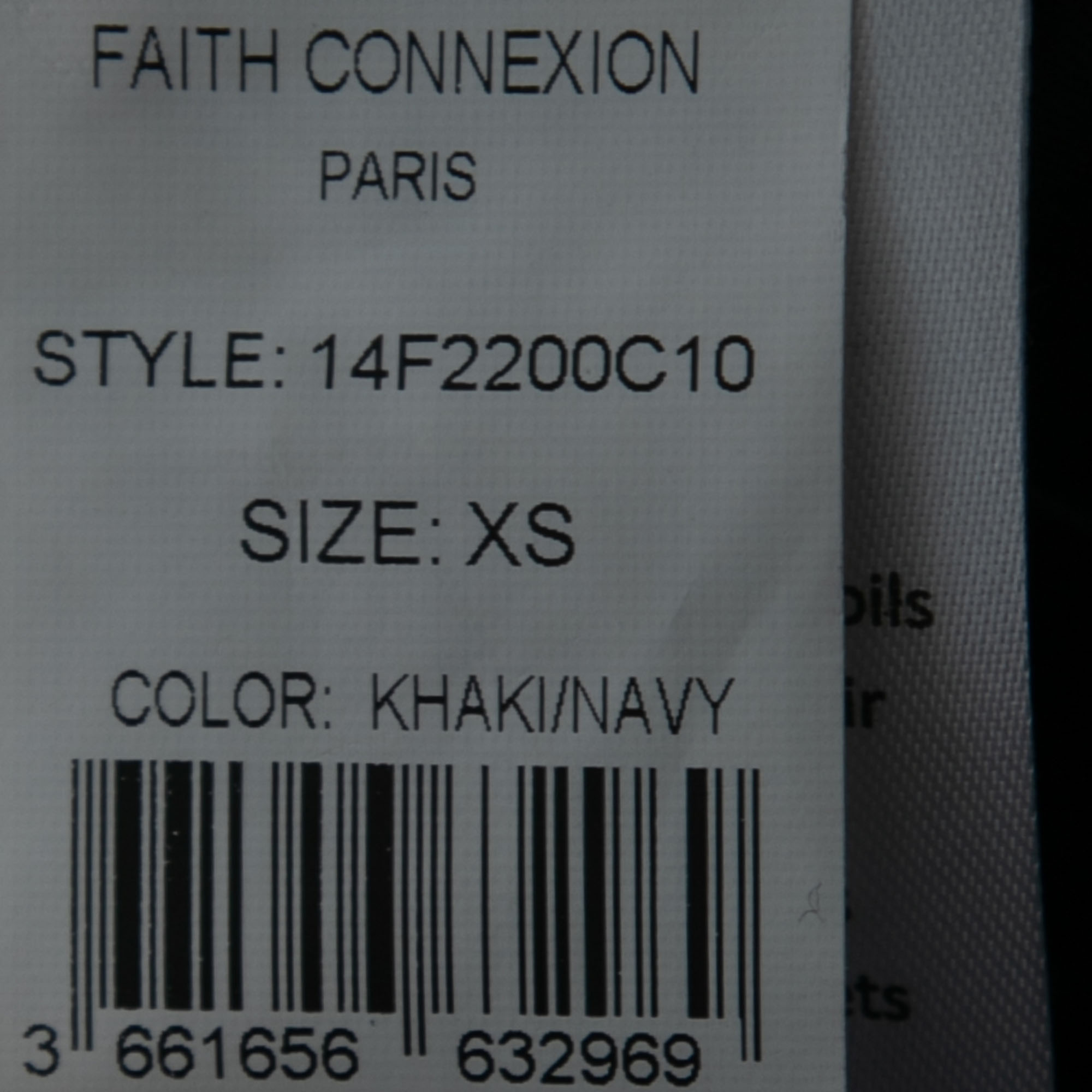Faith Connexion Khaki And Navy Cheetah Print Detachable Sleeve Detail Moto Jacket XS