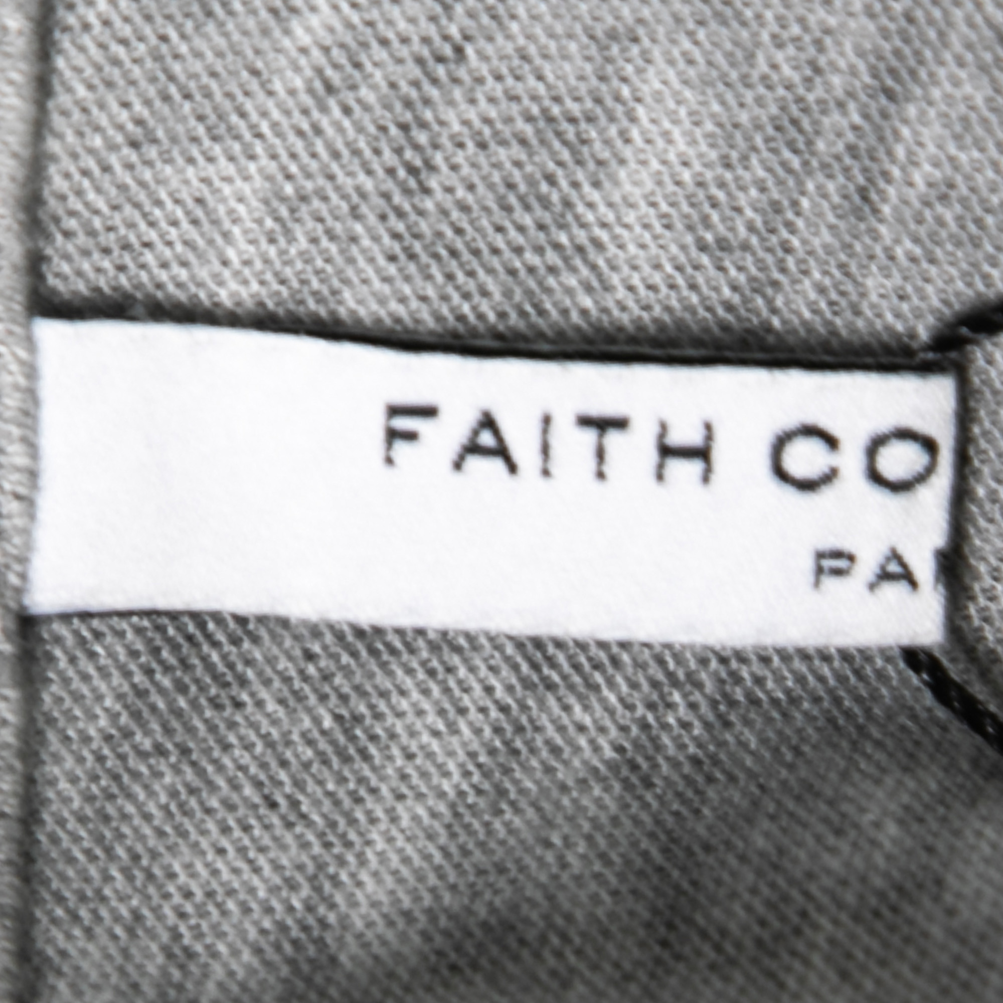 Faith Connexion Further Grey Jersey Blouson Bodice Feather Print Pencil Dress XS