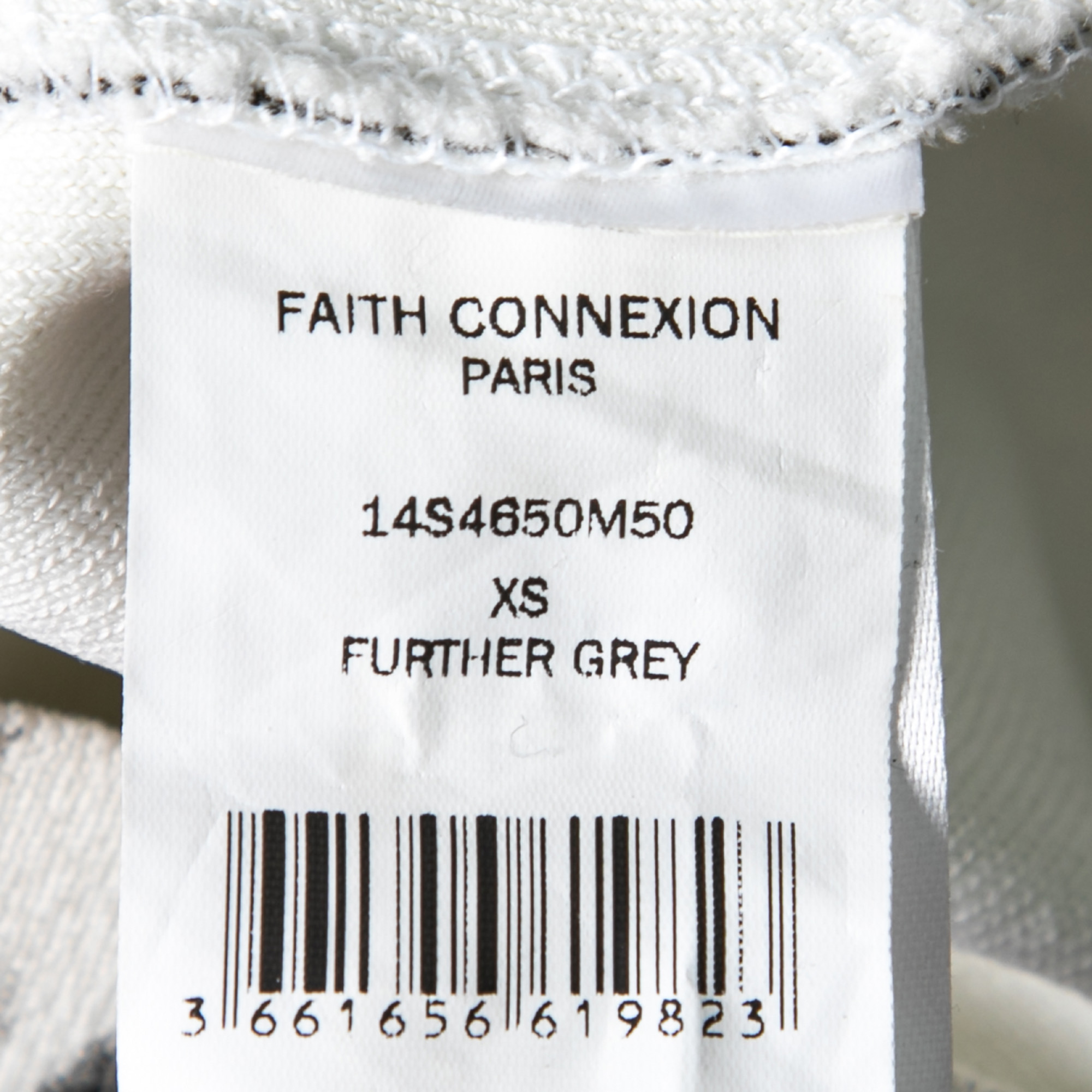 Faith Connexion Further Grey Jersey Blouson Bodice Feather Print Pencil Dress XS