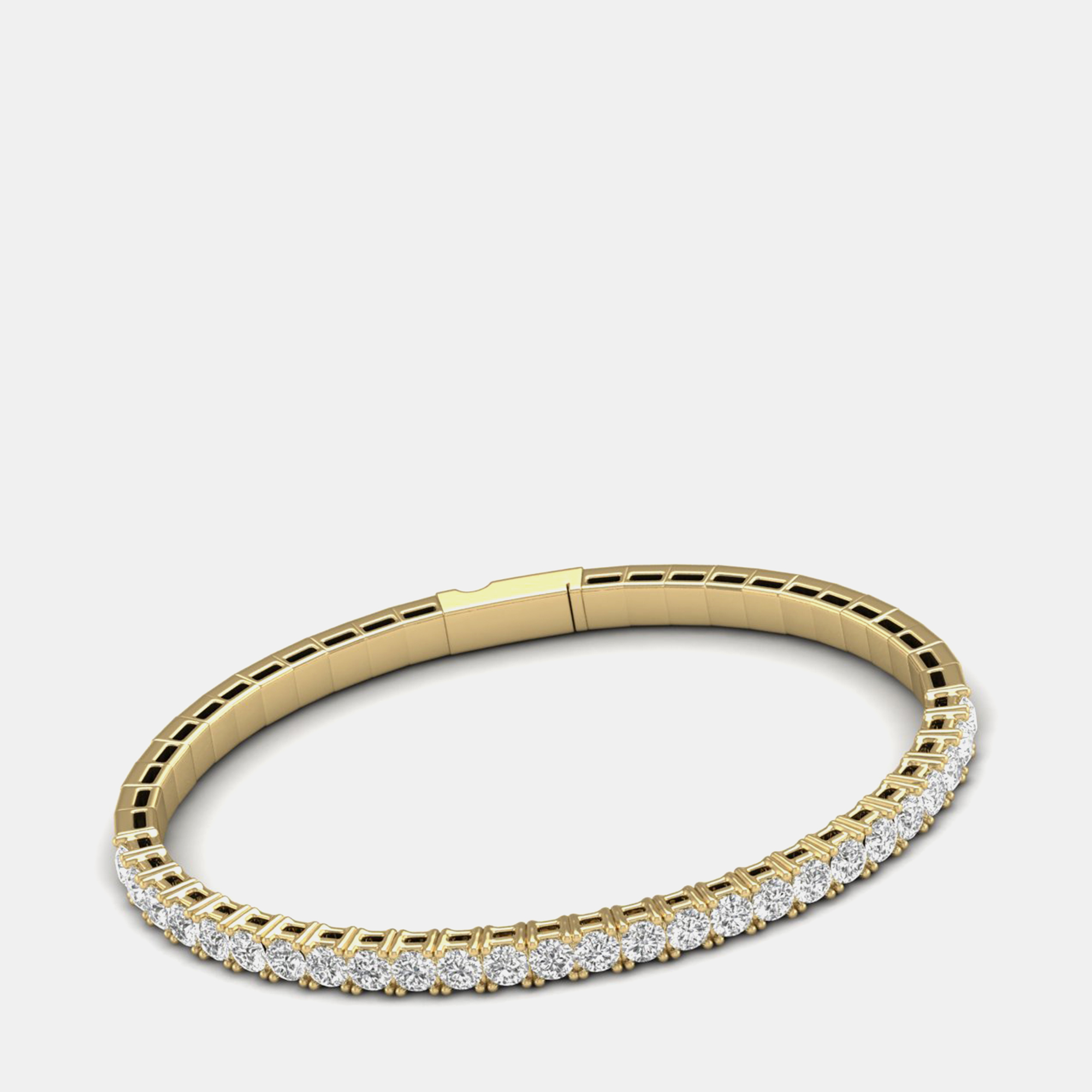 14K Yellow Gold Lab Grown Diamond Straight Line Flexible Bangle 18 inches (5.00 Ct)
14K Yellow Gold Lab Grown Diamond Straight Line Flexible Bangle 18 inches (5.00 Ct)