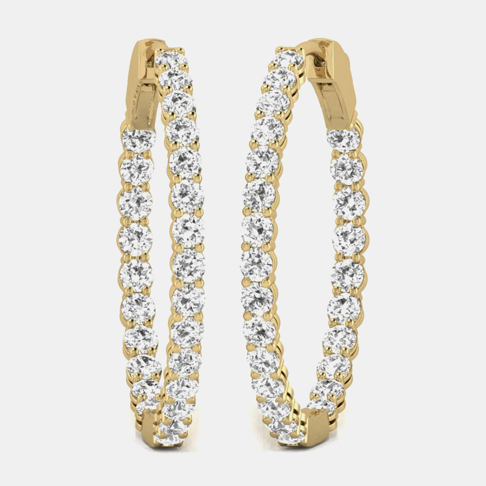 14K Yellow Gold Lab Grown Diamond Inside Out Hoop Earrings (10.00 Ct)
14K Yellow Gold Lab Grown Diamond Inside Out Hoop Earrings (10.00 Ct)
