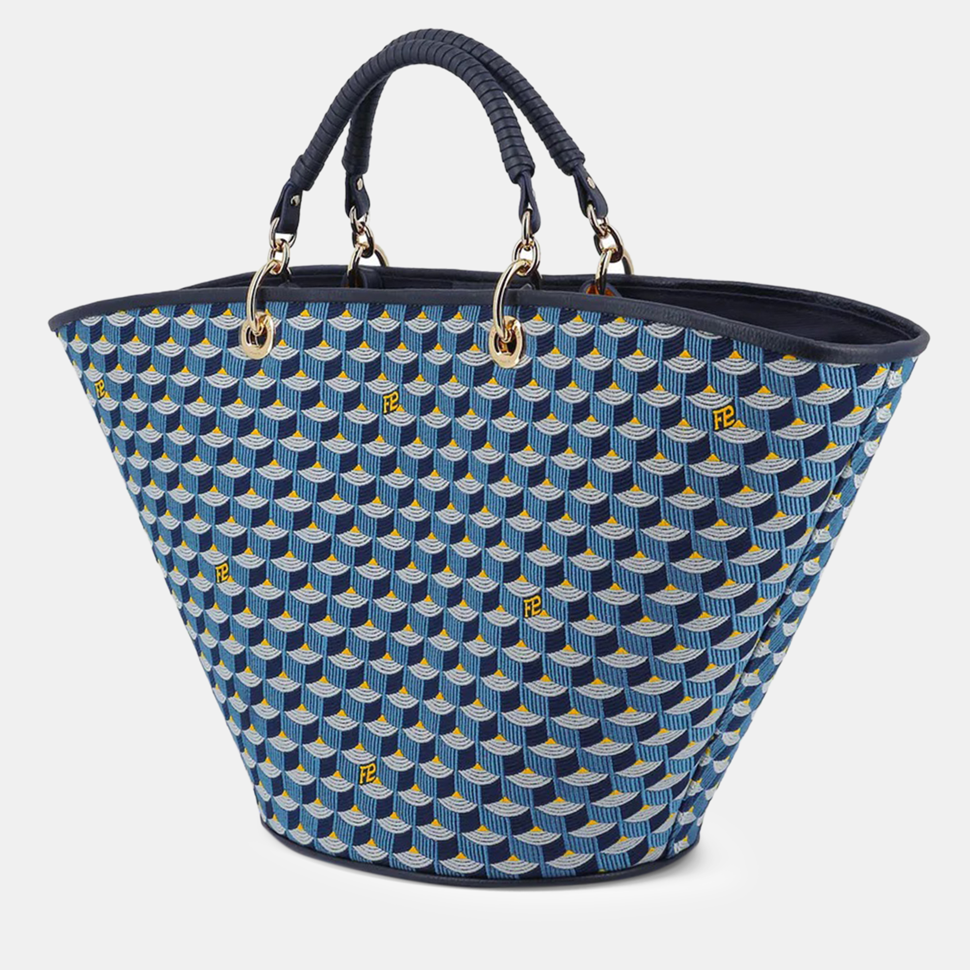 Faure Le Page Navy Blue Leather Tote