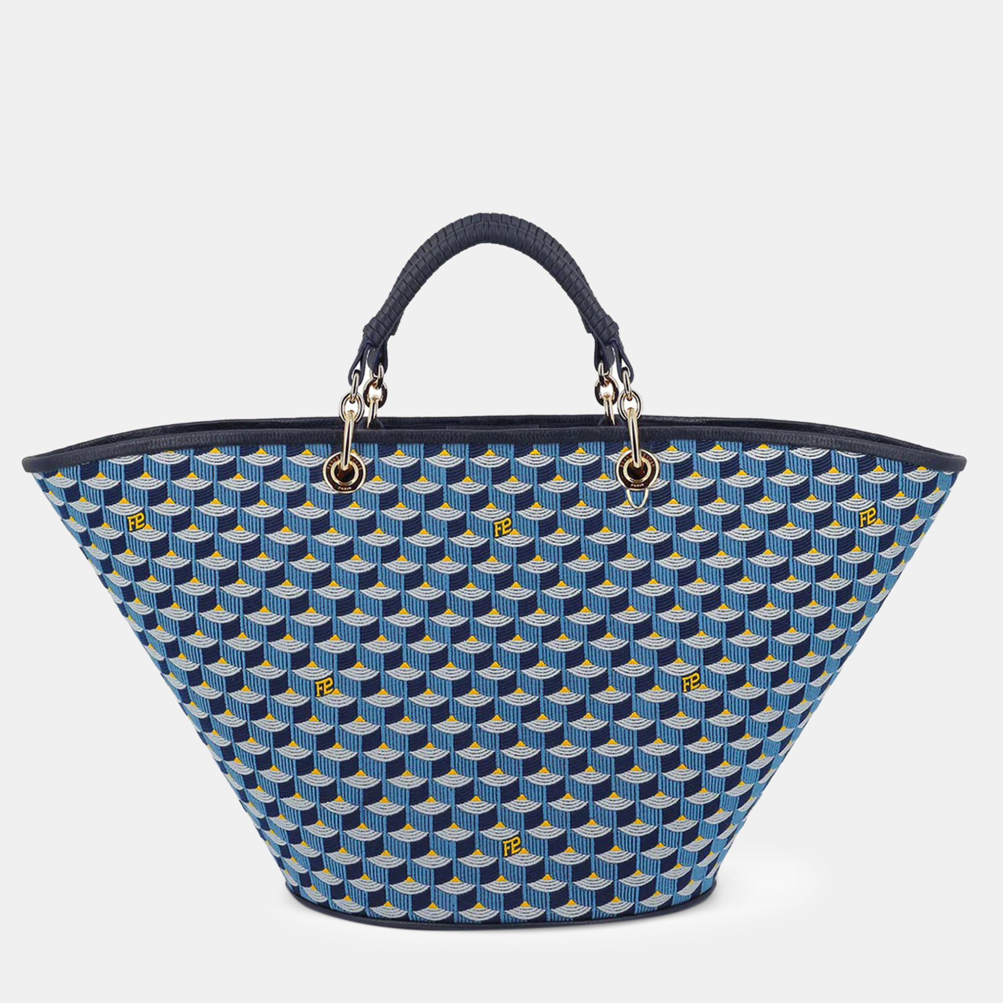 Faure le page navy blue leather tote