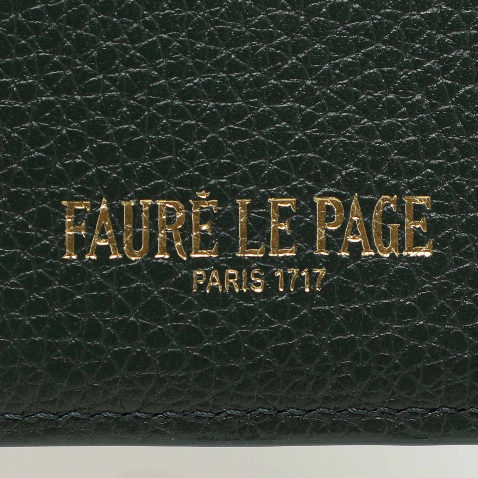 Faure Le Page Green Coated Canvas And Leather Bifold Card Case