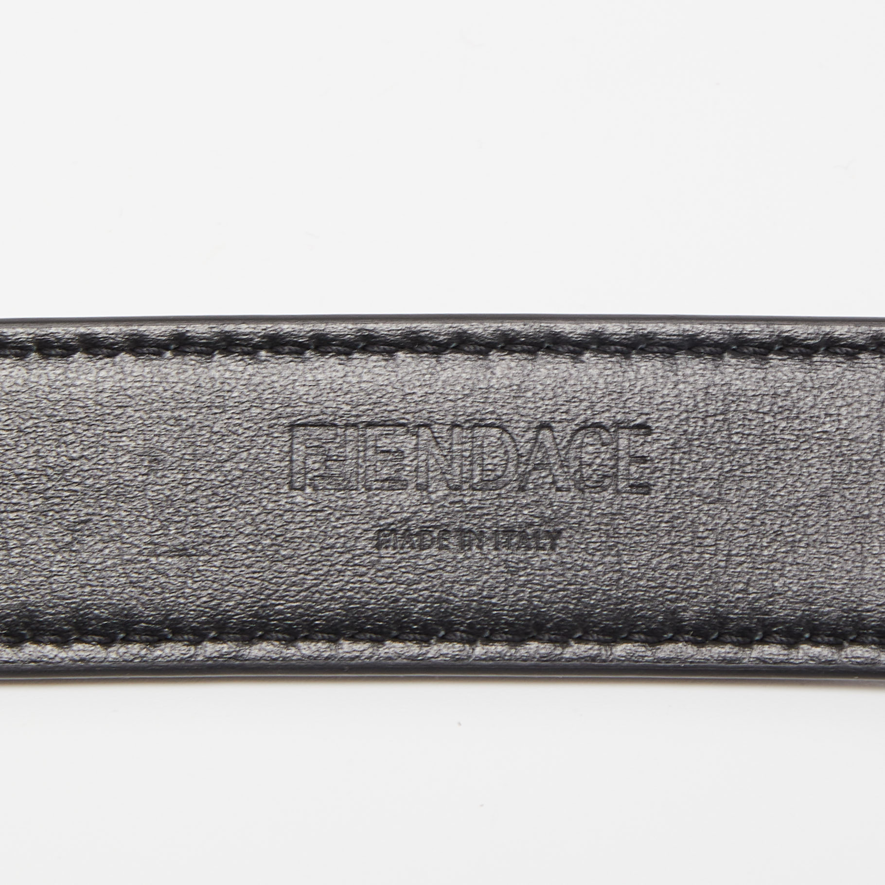 Fendi X Versace Black Leather Logo Letters Buckle Belt 90CM