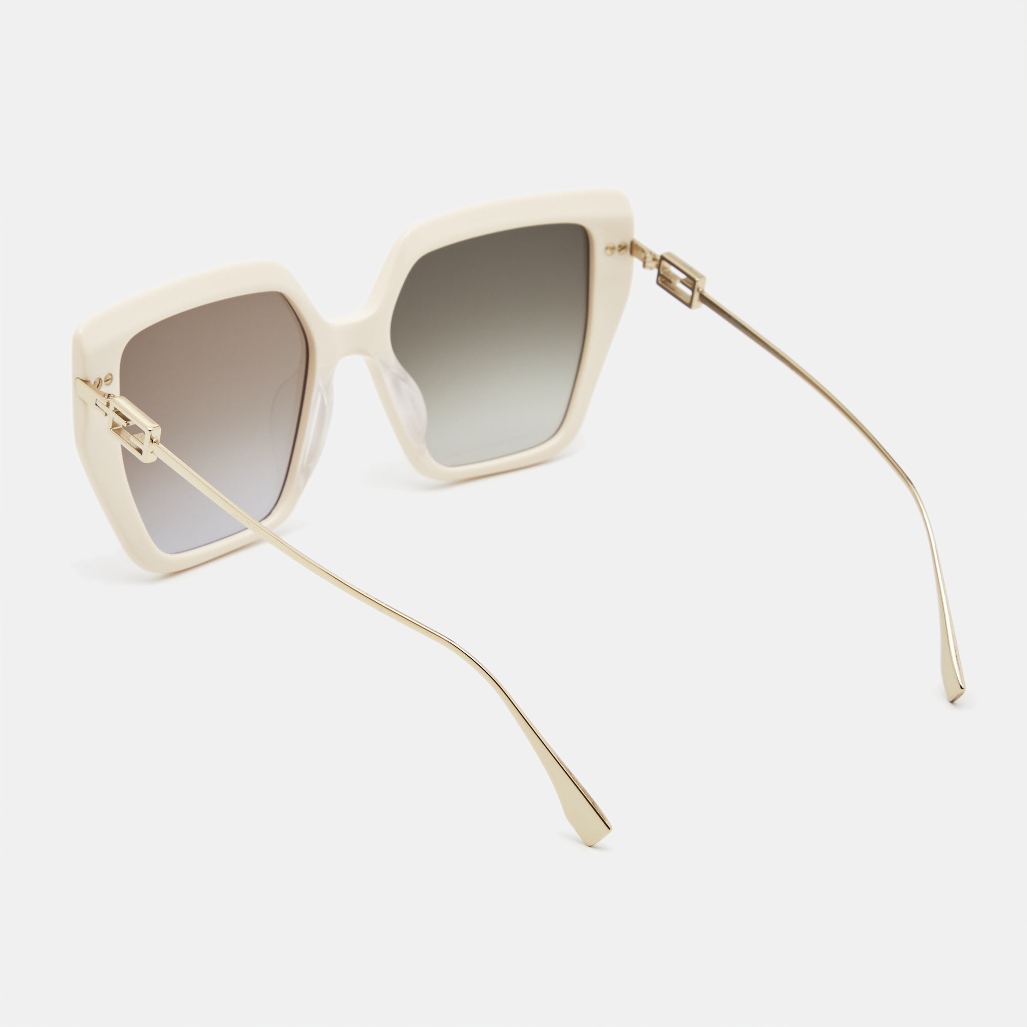 Fendi Brown/Ivory Gradient FE40012U Baguette Oversized Sunglasses
