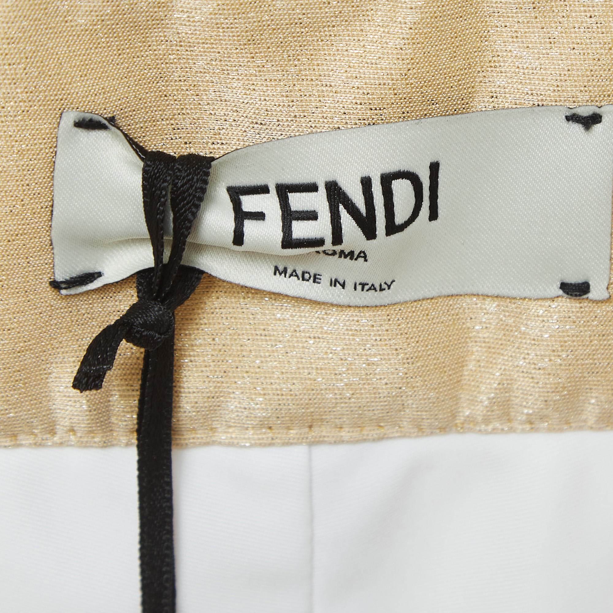 Fendi Gold Metallic Synthetic Insulated Ski Pants L