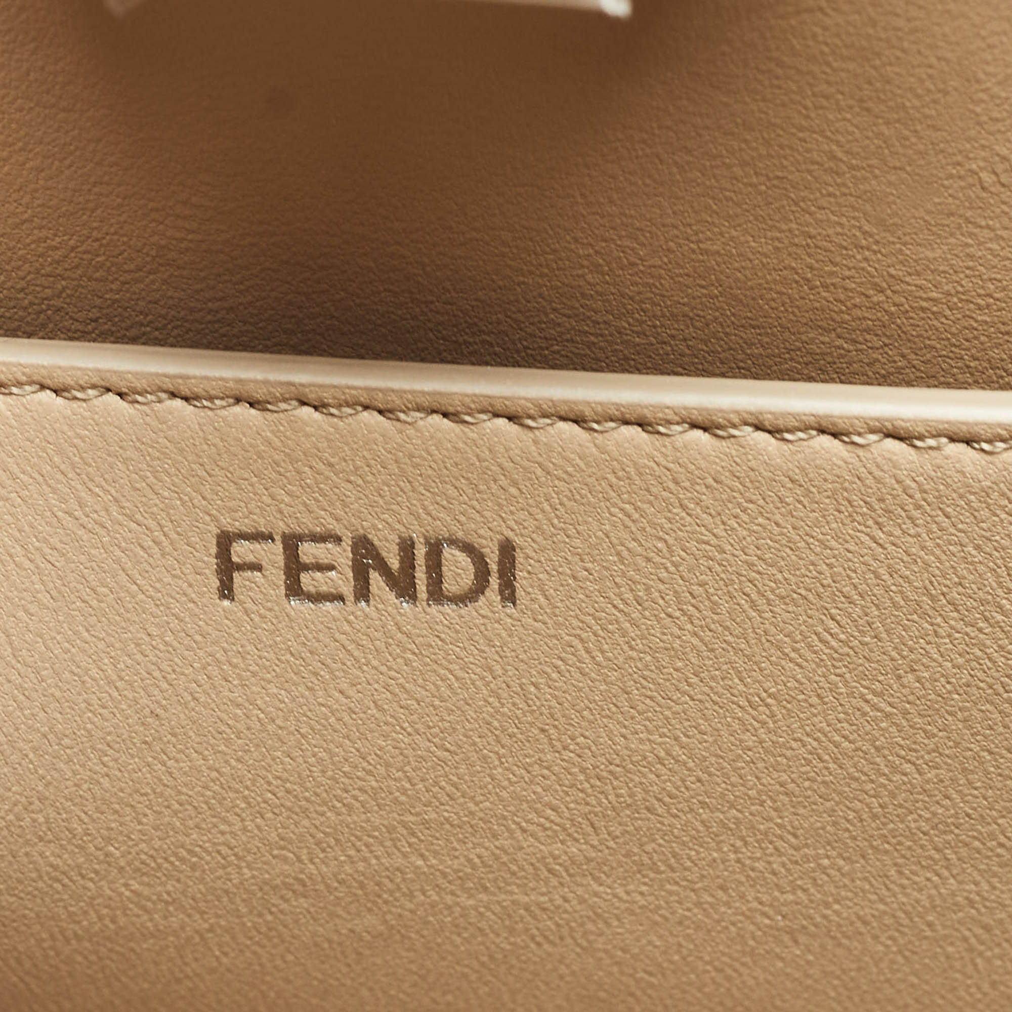 Fendi Beige Patent Leather Medium Peekaboo Cut Bag