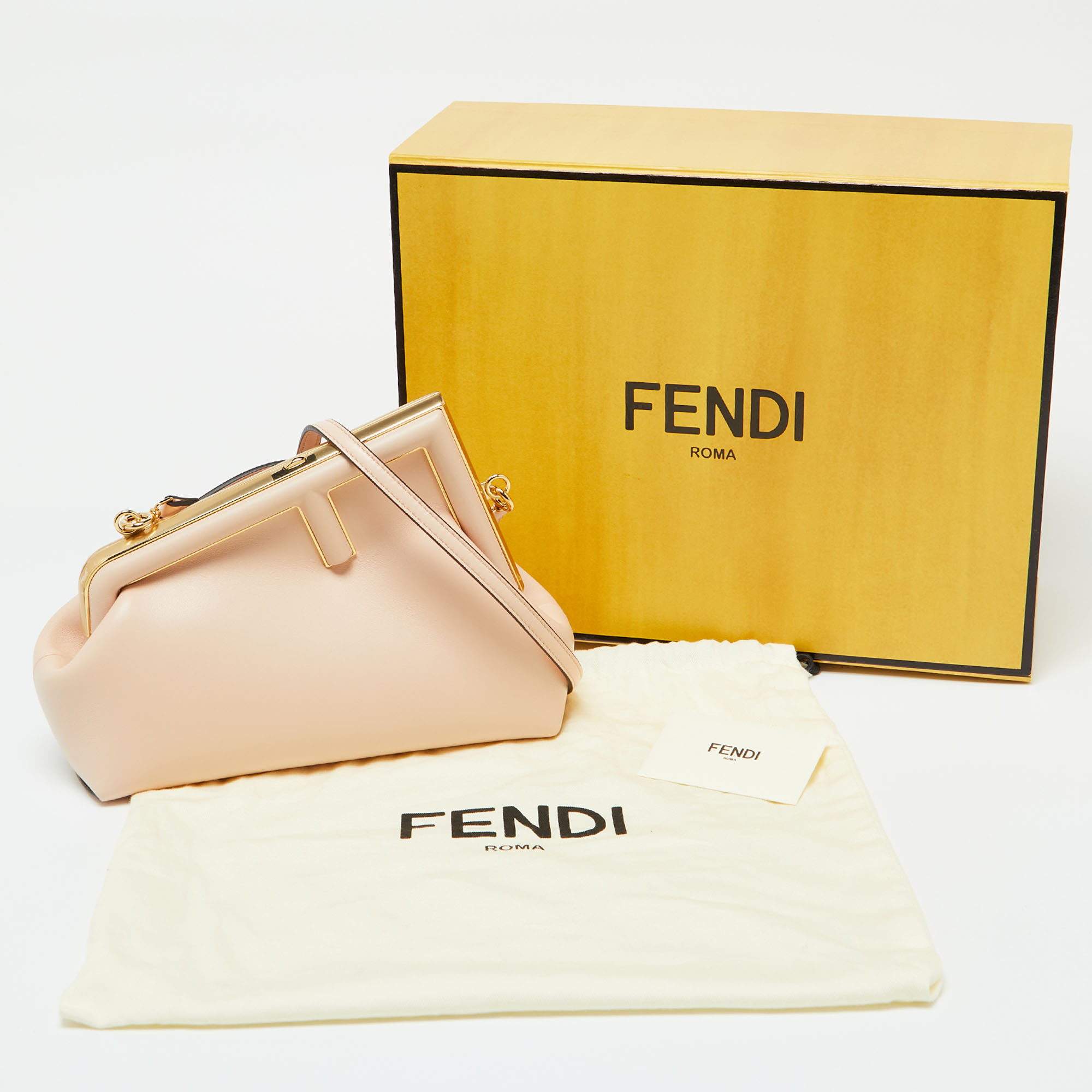 Fendi Pink Leather Fendi First Clutch