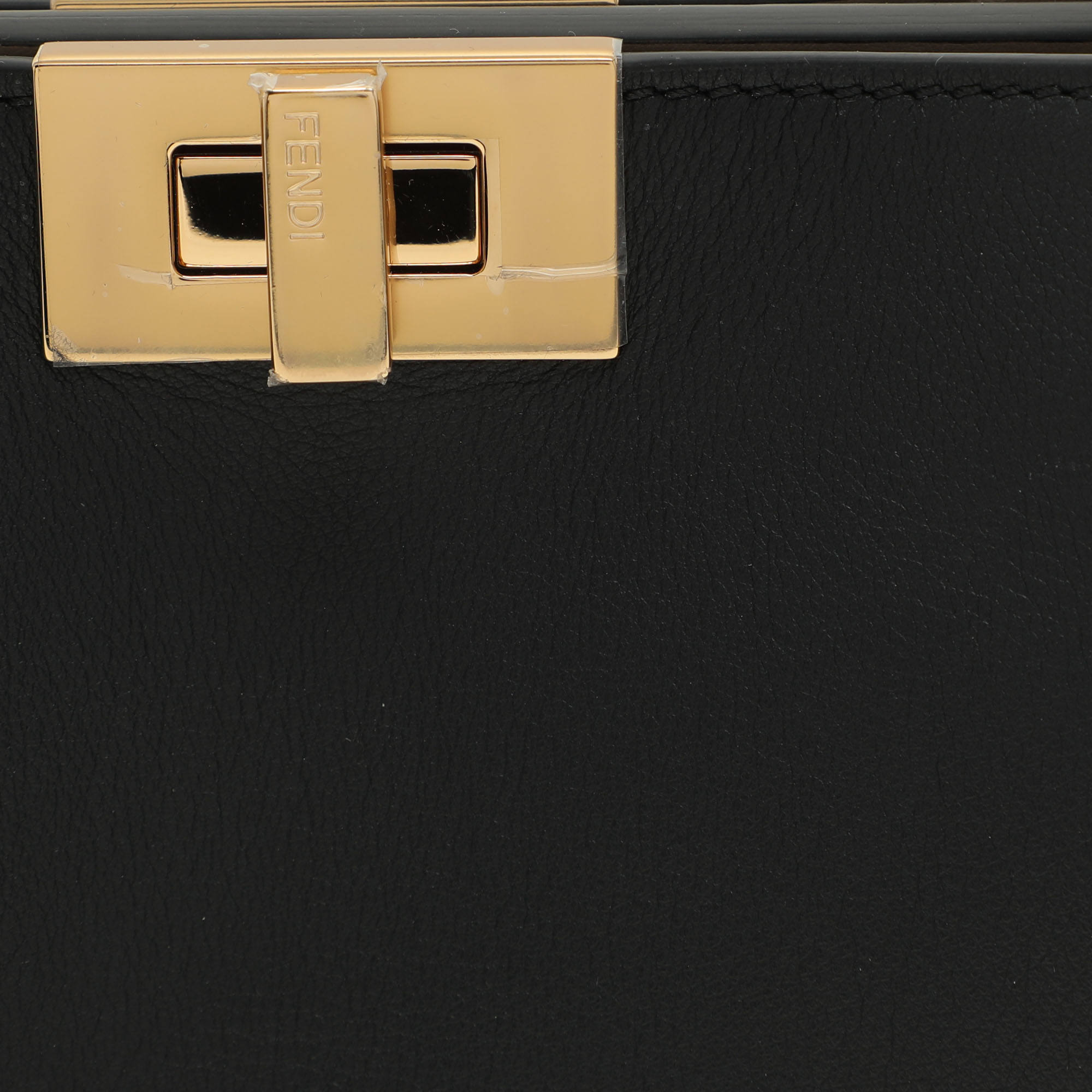 Fendi Black Leather Peekaboo Iconic Essentially Top Handle Bag