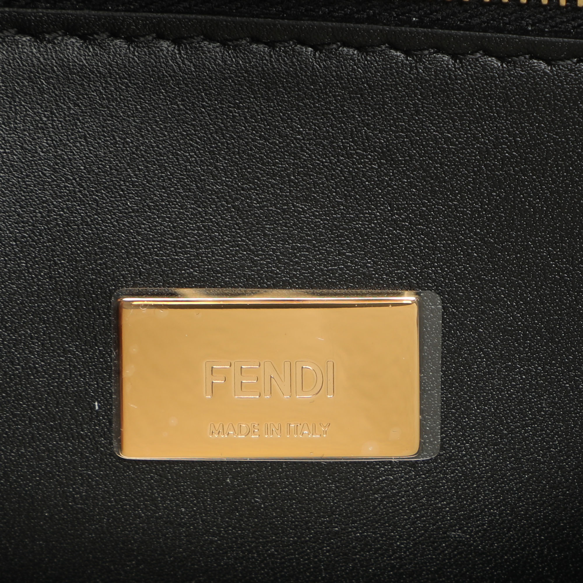 Fendi Beige Leather Peekaboo Iconic Essentially Top Handle Bag