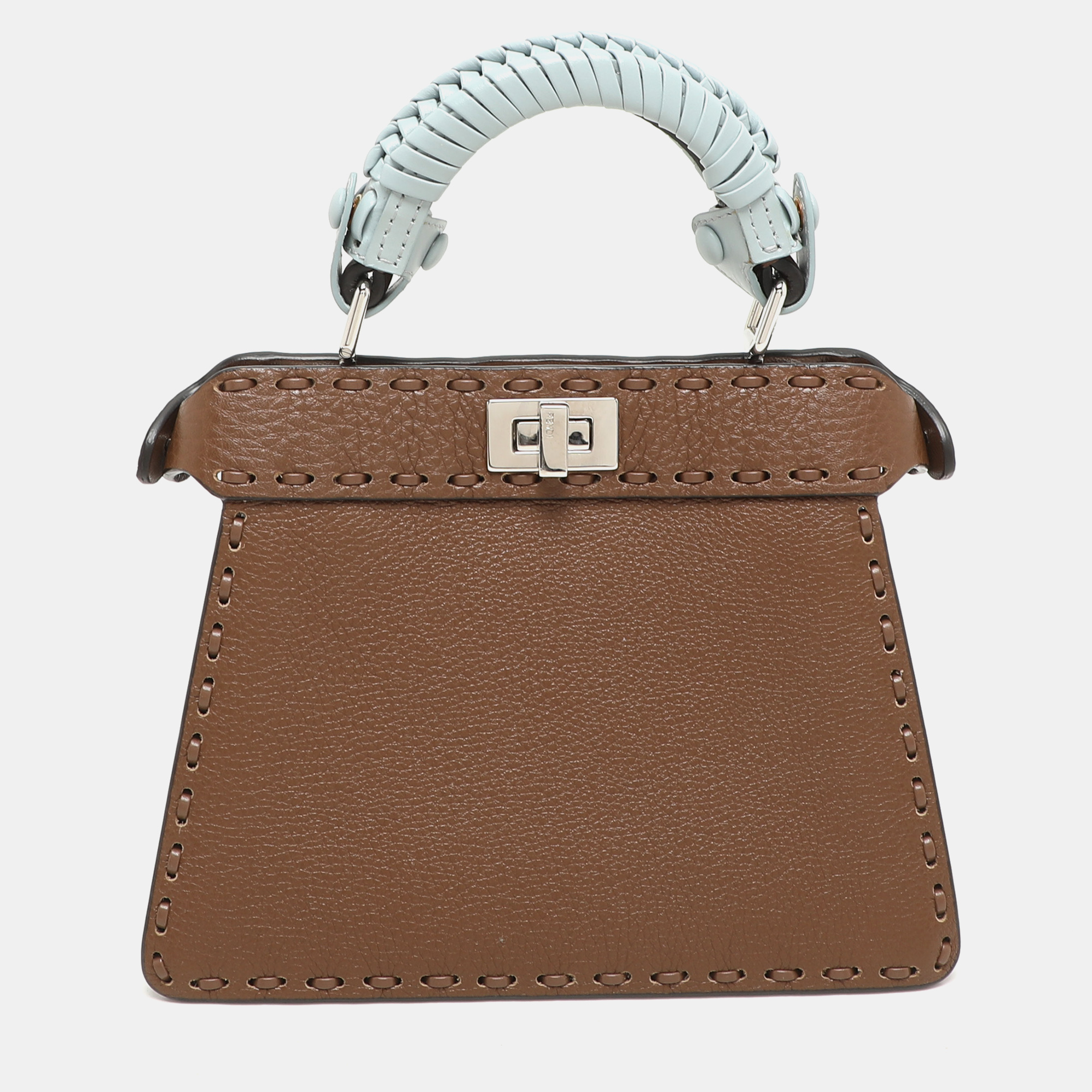 Fendi Pink Leather Petite Peekaboo ISeeU Top Handle Bag, Brown
Fendi Pink Leather Petite Peekaboo ISeeU Top Handle Bag, Brown