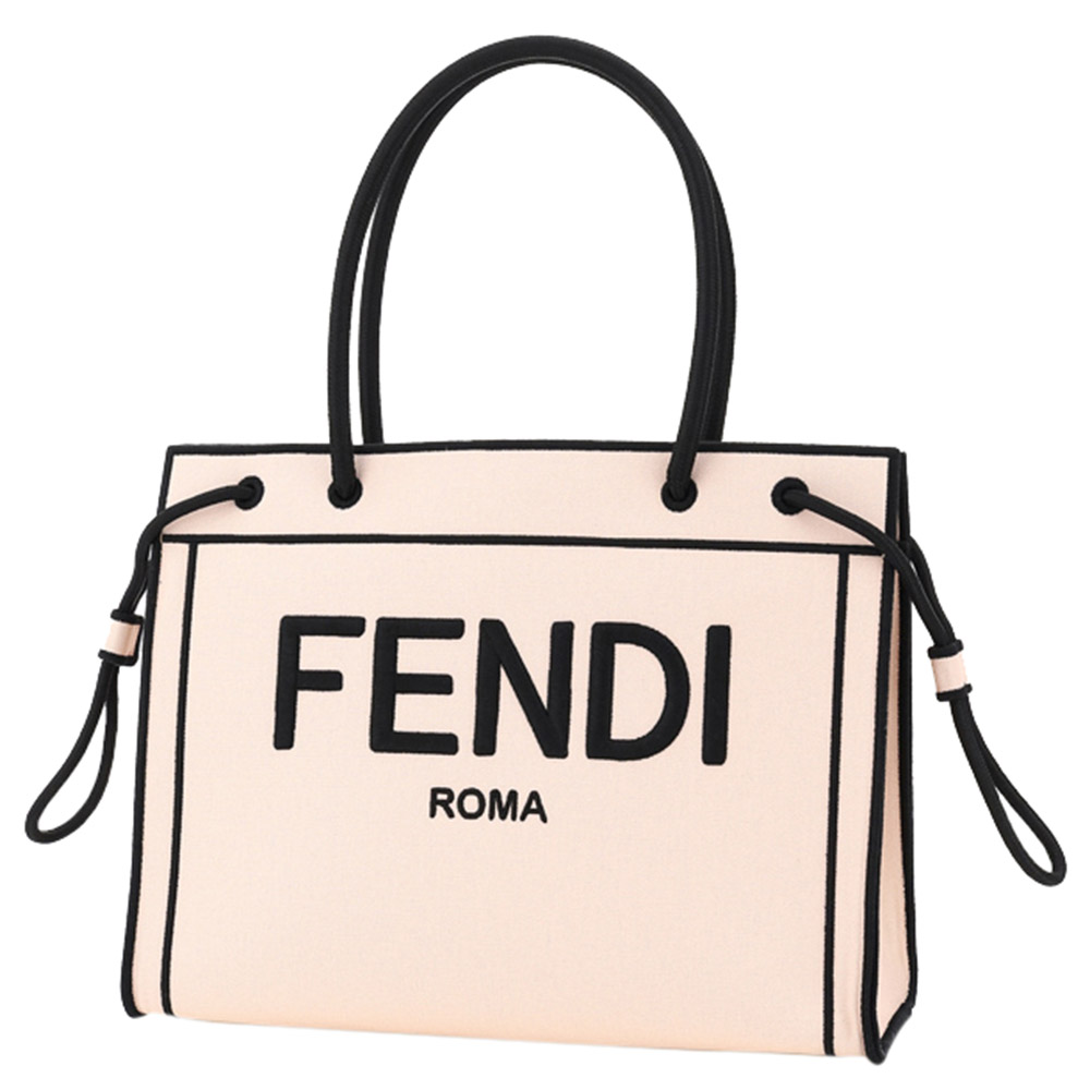 Image of Fendi Beige Canvas Roma Tote Bag