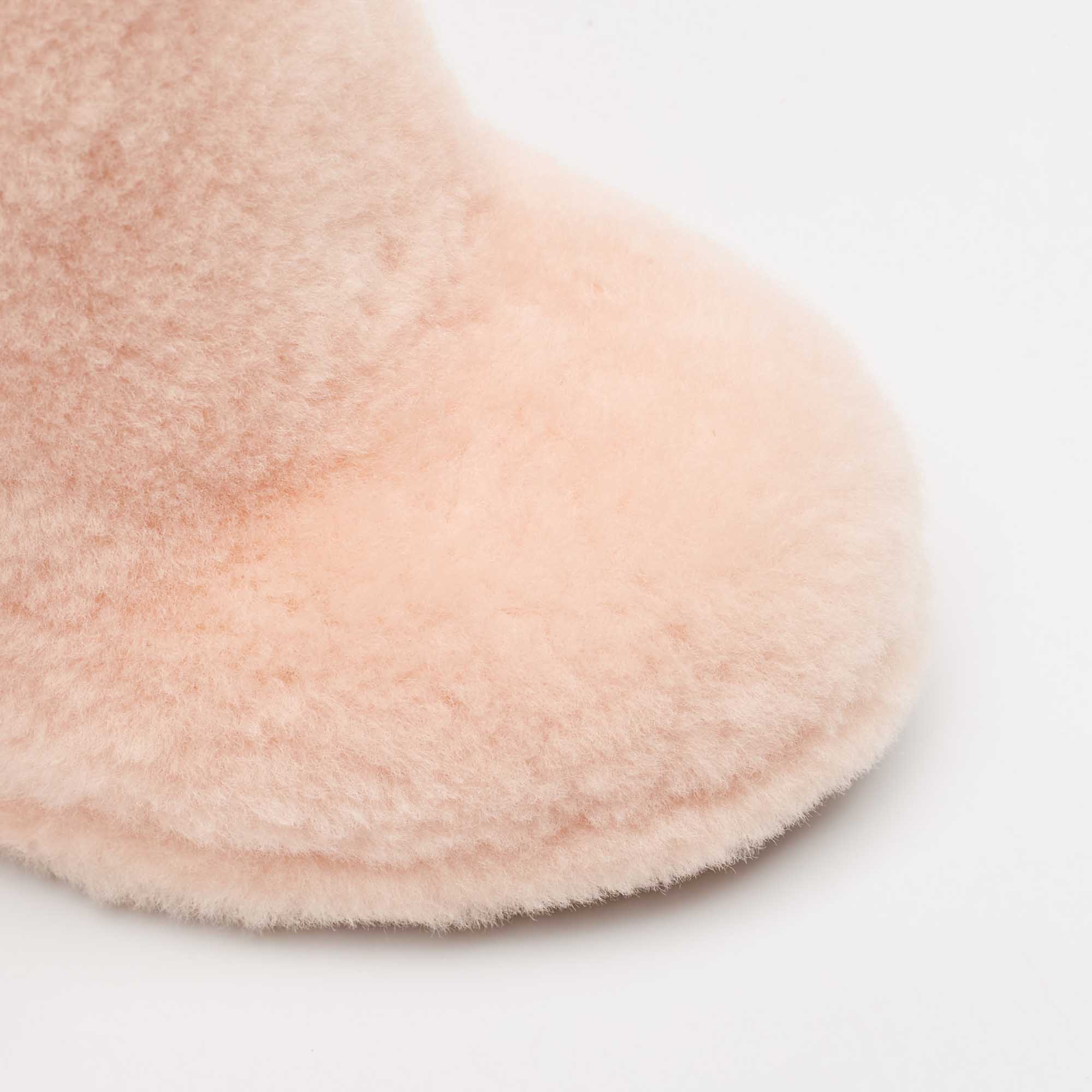 Fendi Pink Shearling Fur Ankle Length Boots Size 38