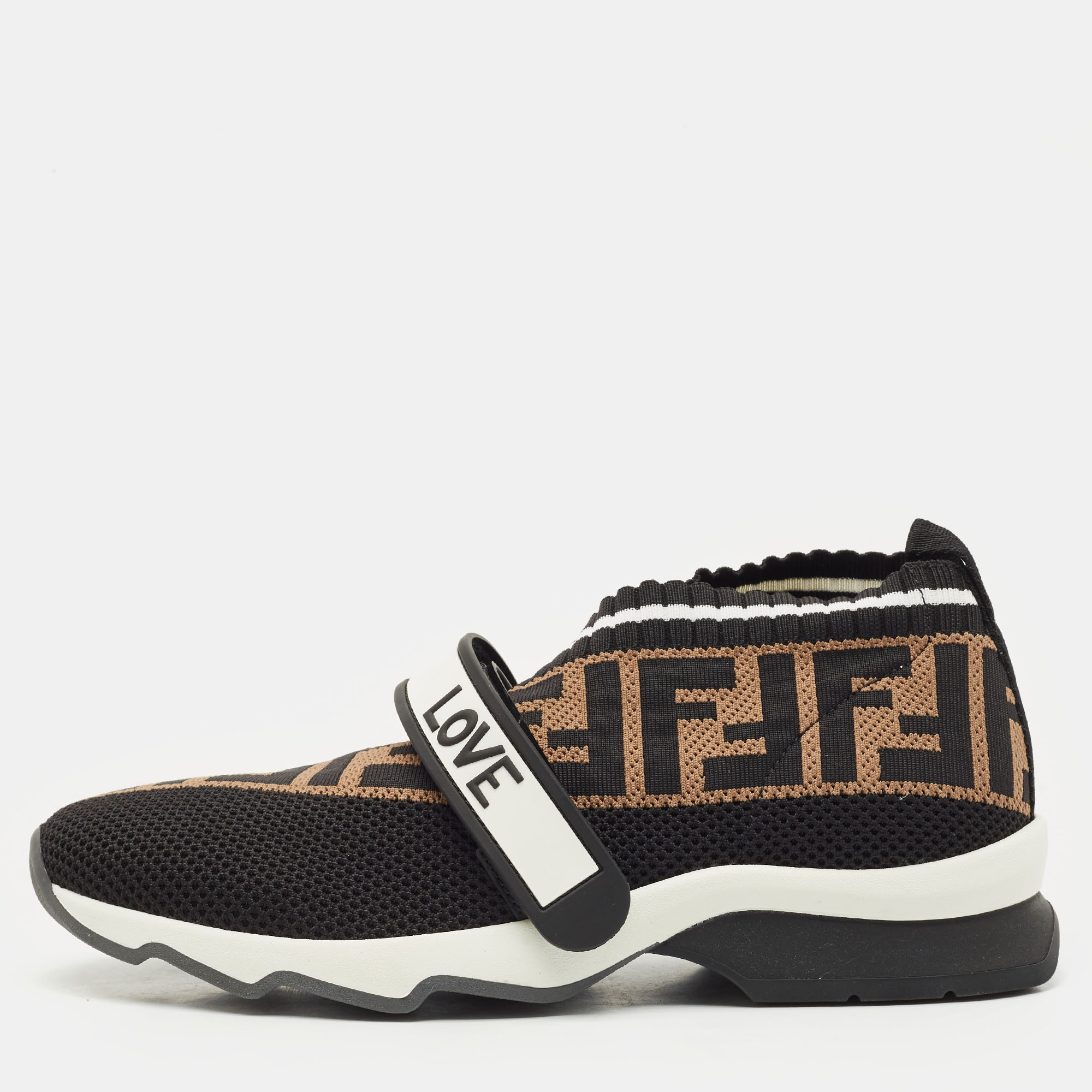 Fendi Black/Brown Zucca Knit Fabric Rockoko Slip On Sneakers Size, Multicolor
Fendi Black/Brown Zucca Knit Fabric Rockoko Slip On Sneakers Size, Multicolor