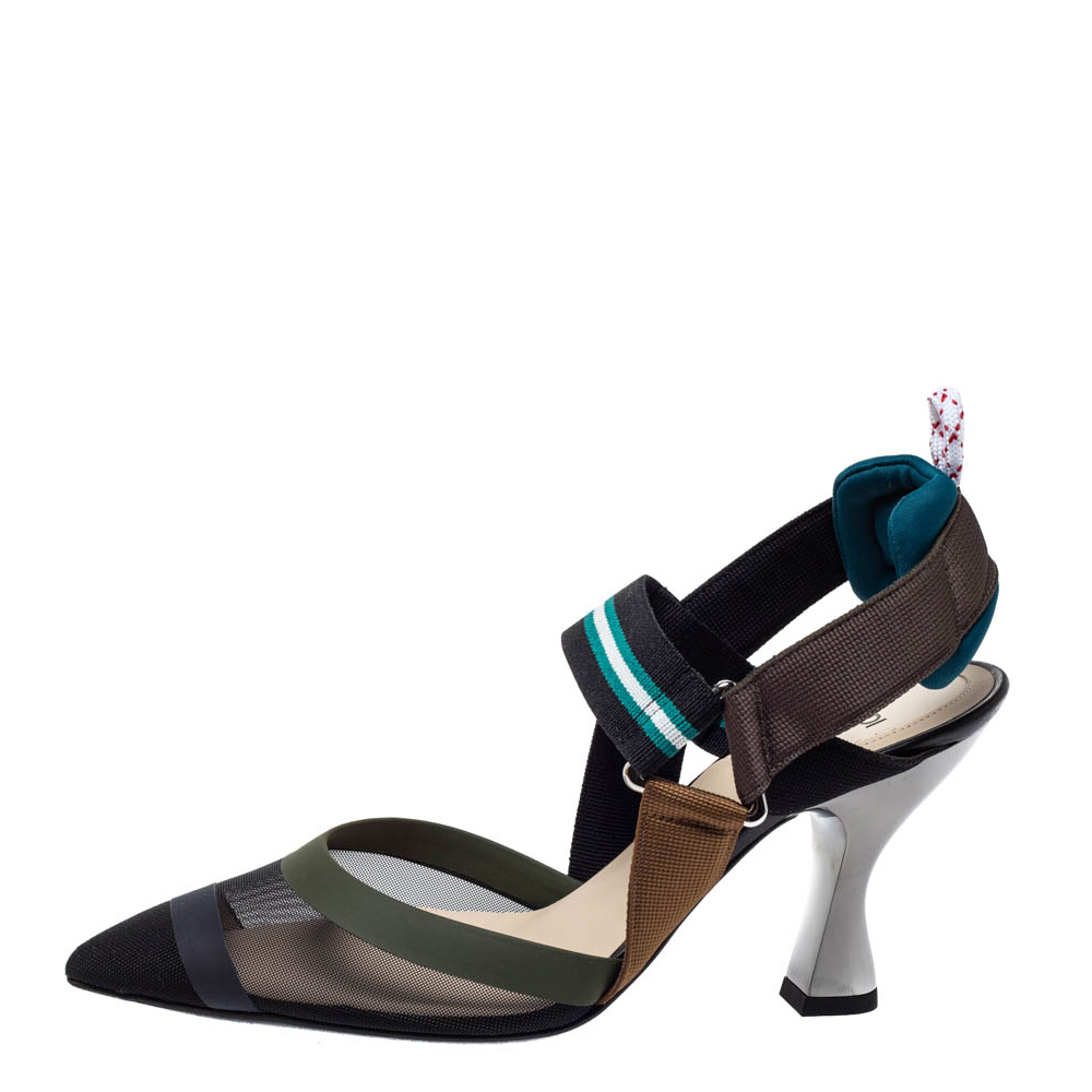 Fendi Multicolor Technical Mesh And Fabric Colibri Slingback Pointed Toe Sandals Size
Fendi Multicolor Technical Mesh And Fabric Colibri Slingback Pointed Toe Sandals Size