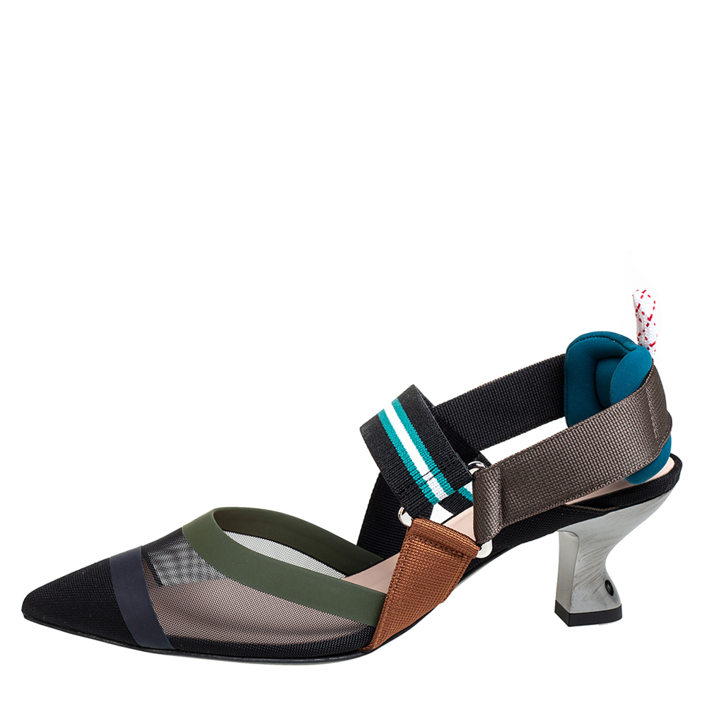 Fendi Multicolor Mesh And Nylon Colibri Pointed Toe Slingback Sandals Size
Fendi Multicolor Mesh And Nylon Colibri Pointed Toe Slingback Sandals Size